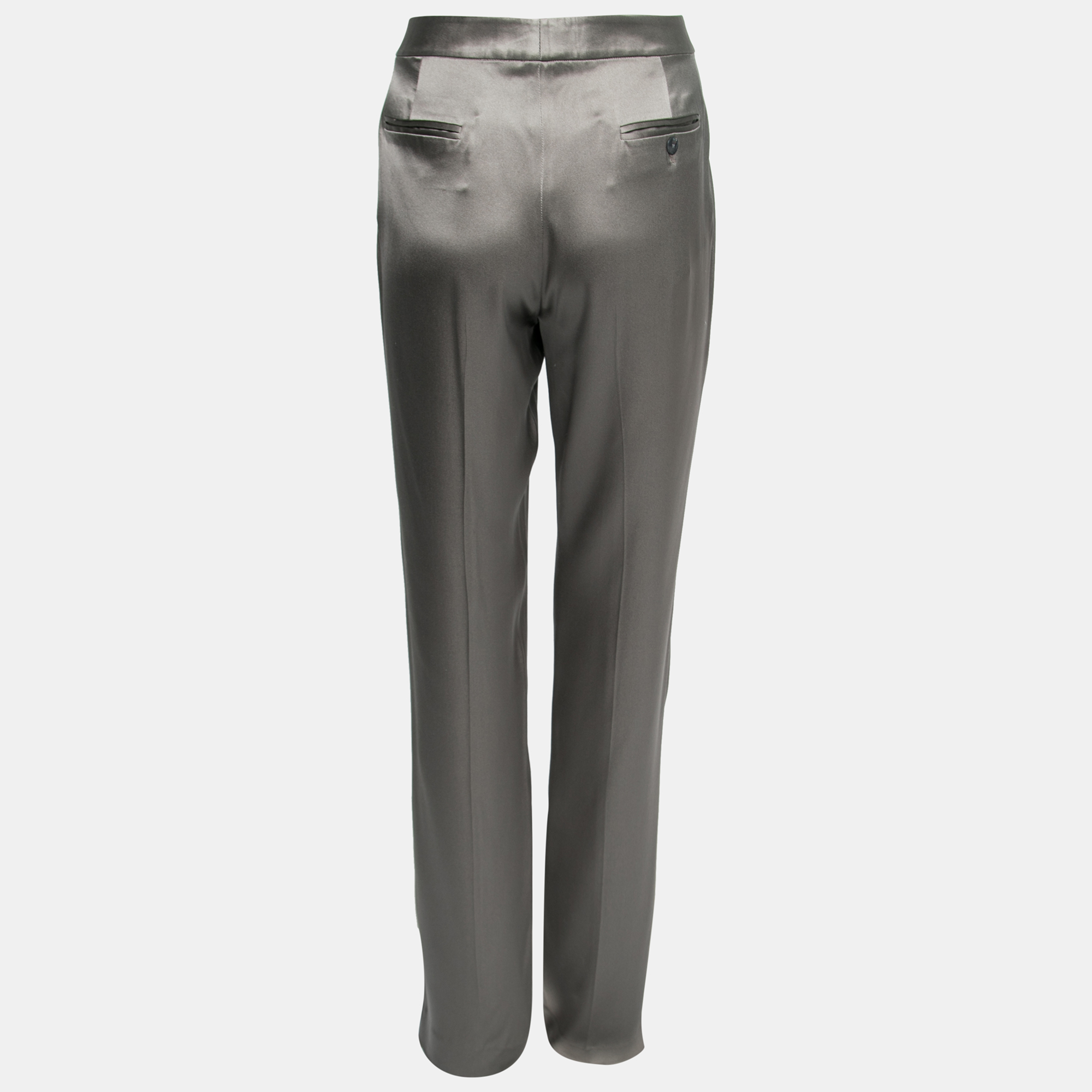 

Ralph Lauren Grey Satin Silk Tailored Pant