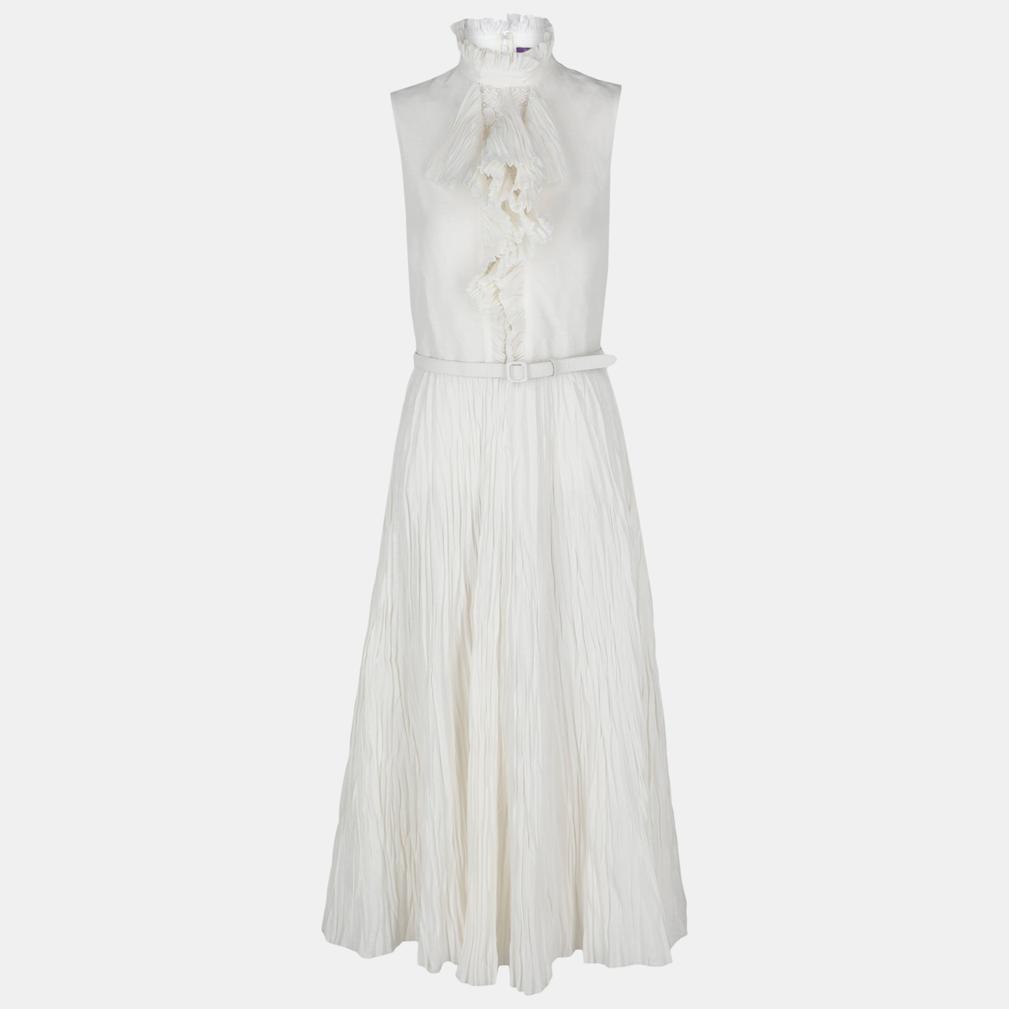 Ralph Lauren Women's Cotton Longuette Dress - White - M