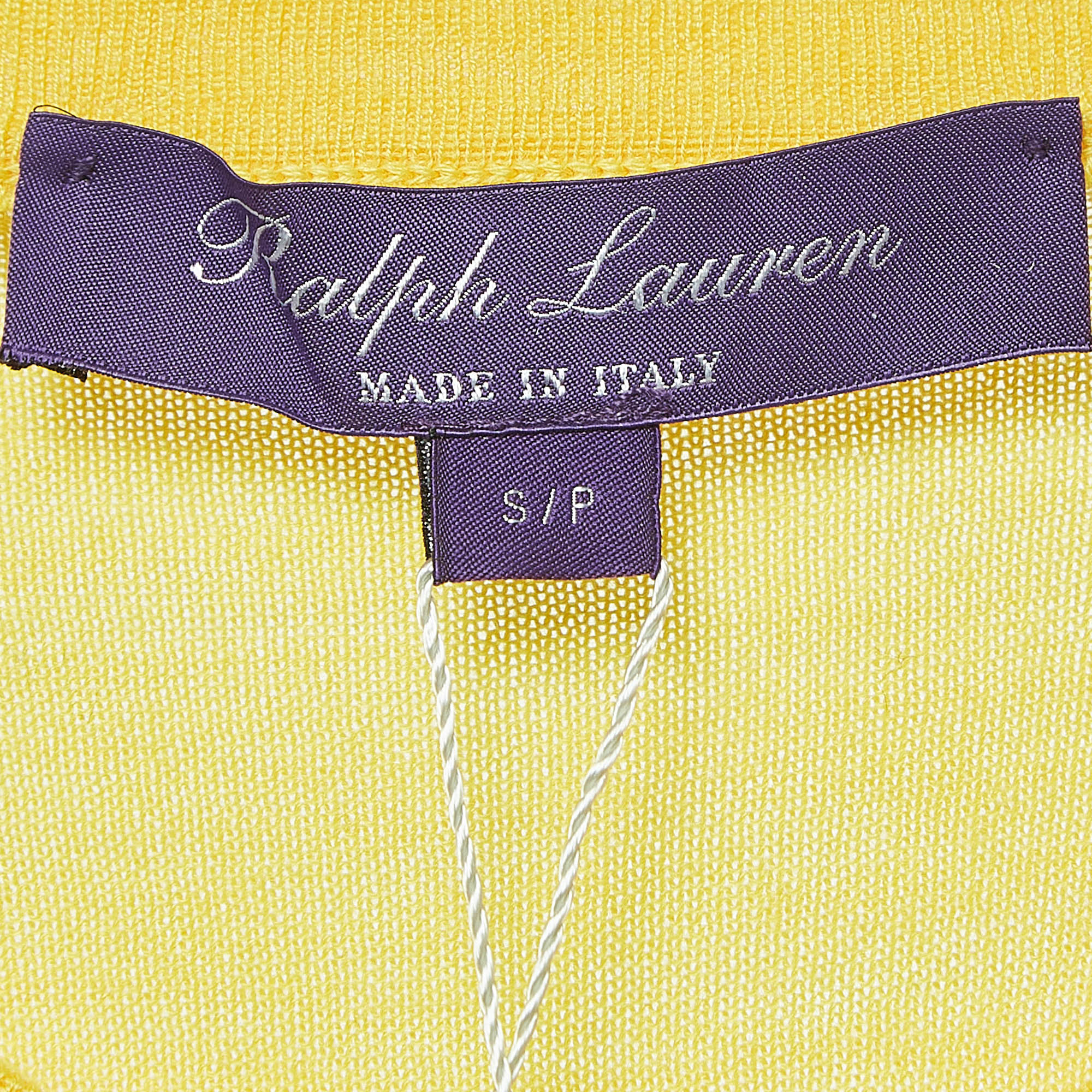 Ralph Lauren Yellow Cashmere Round Neck Sweater S