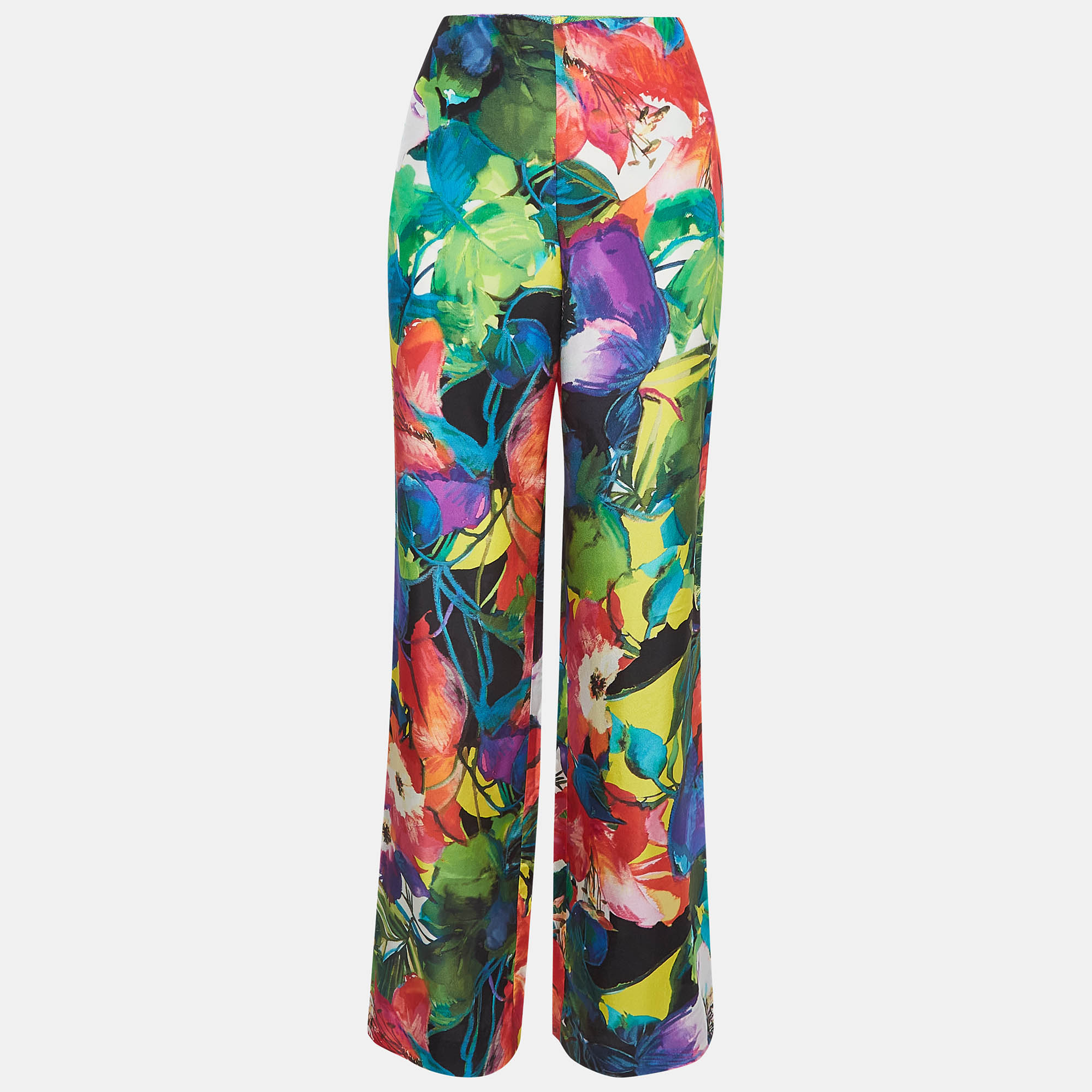 Ralph lauren multicolor floral print wide leg pants s