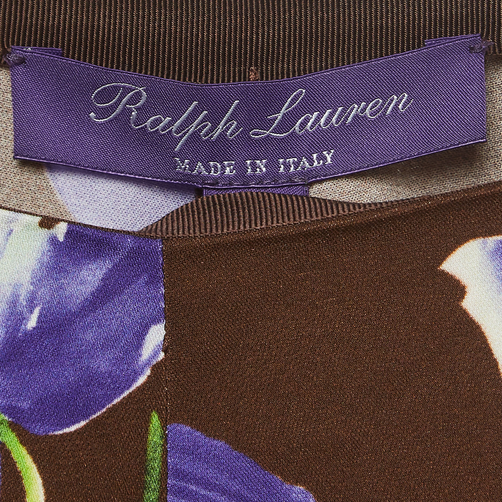 Ralph Lauren Purple Label Multicolor Floral Print Crepe Wide-Leg Pants S
