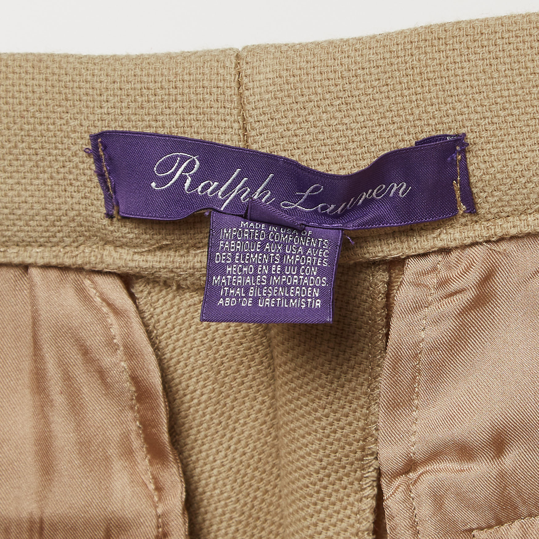 Ralph Lauren Purple Label Beige Wool Trousers S