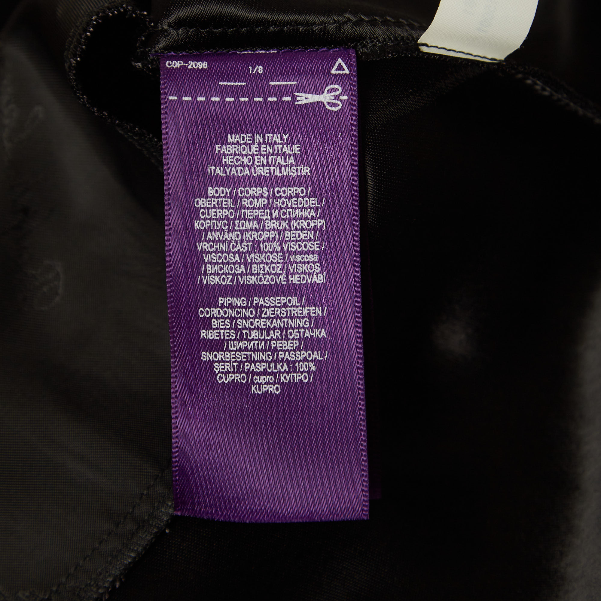 Ralph Lauren Purple Label Black Patterned Crepe Midi Skirt S