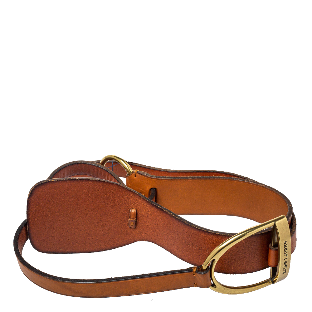Ralph Lauren Tan Leather Equestrian Waist Belt 85CM