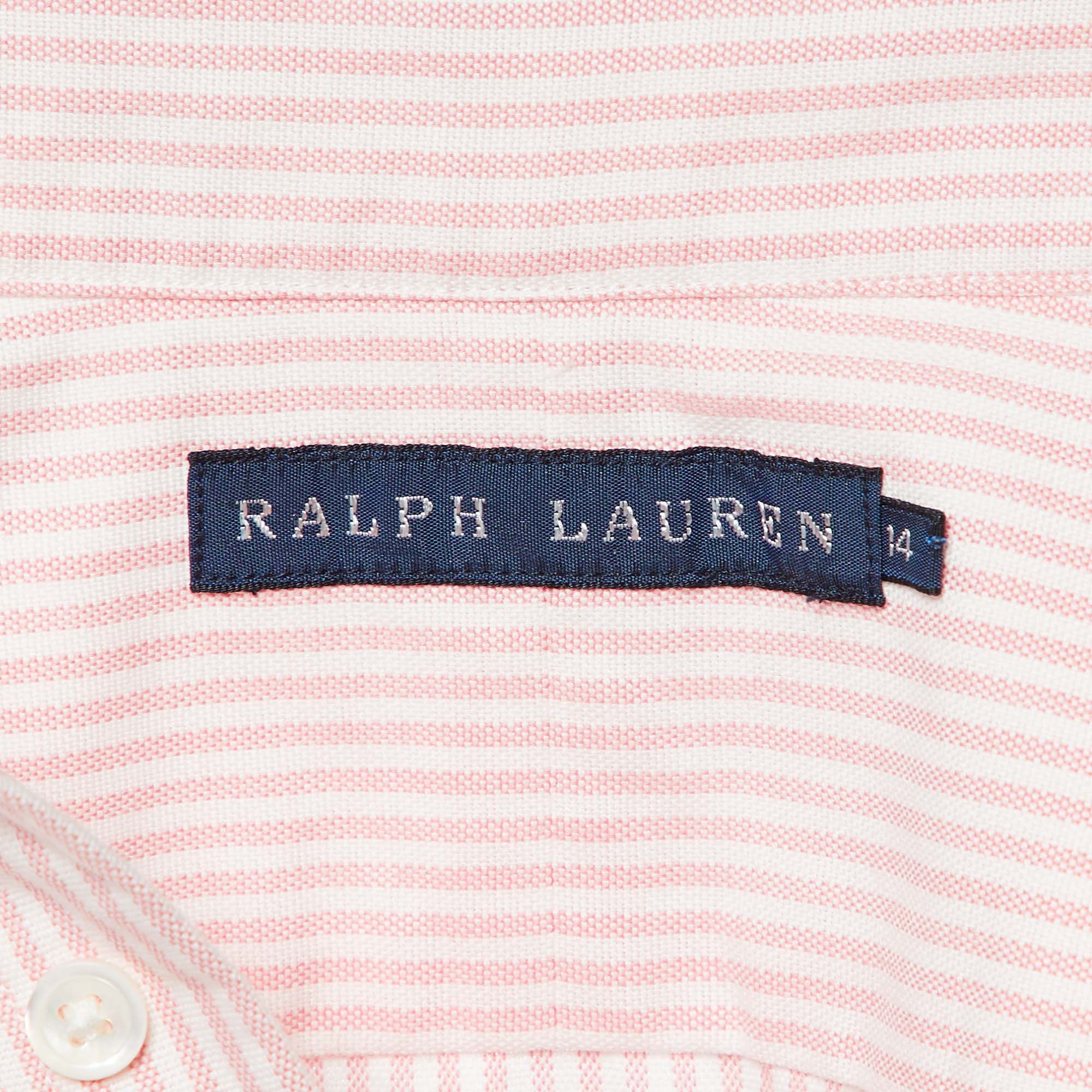 Ralph Lauren Pink Pinstripe Buttoned Down Shirt XL