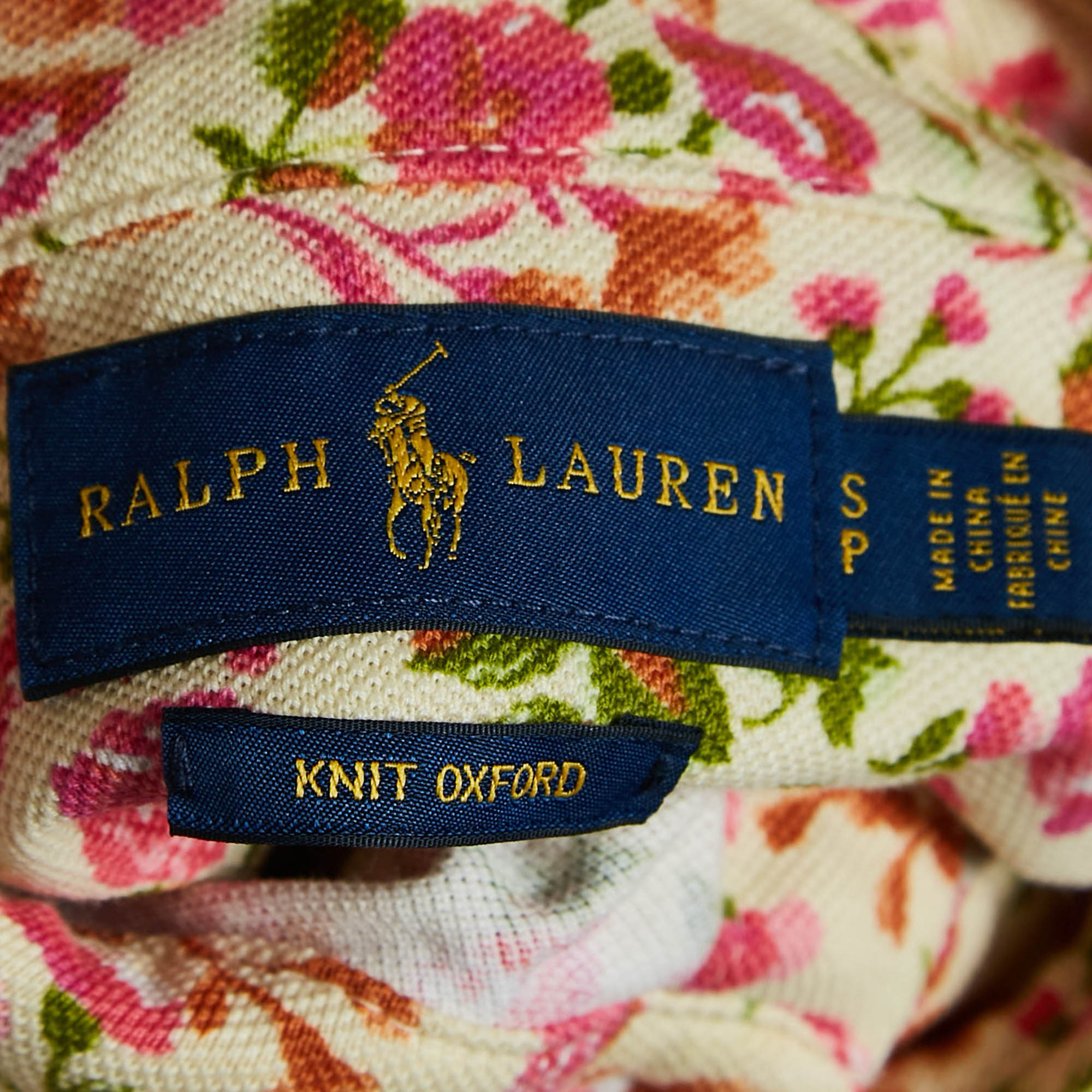 Ralph Lauren Multicolor Floral Cotton Knit Long Sleeve Shirt S