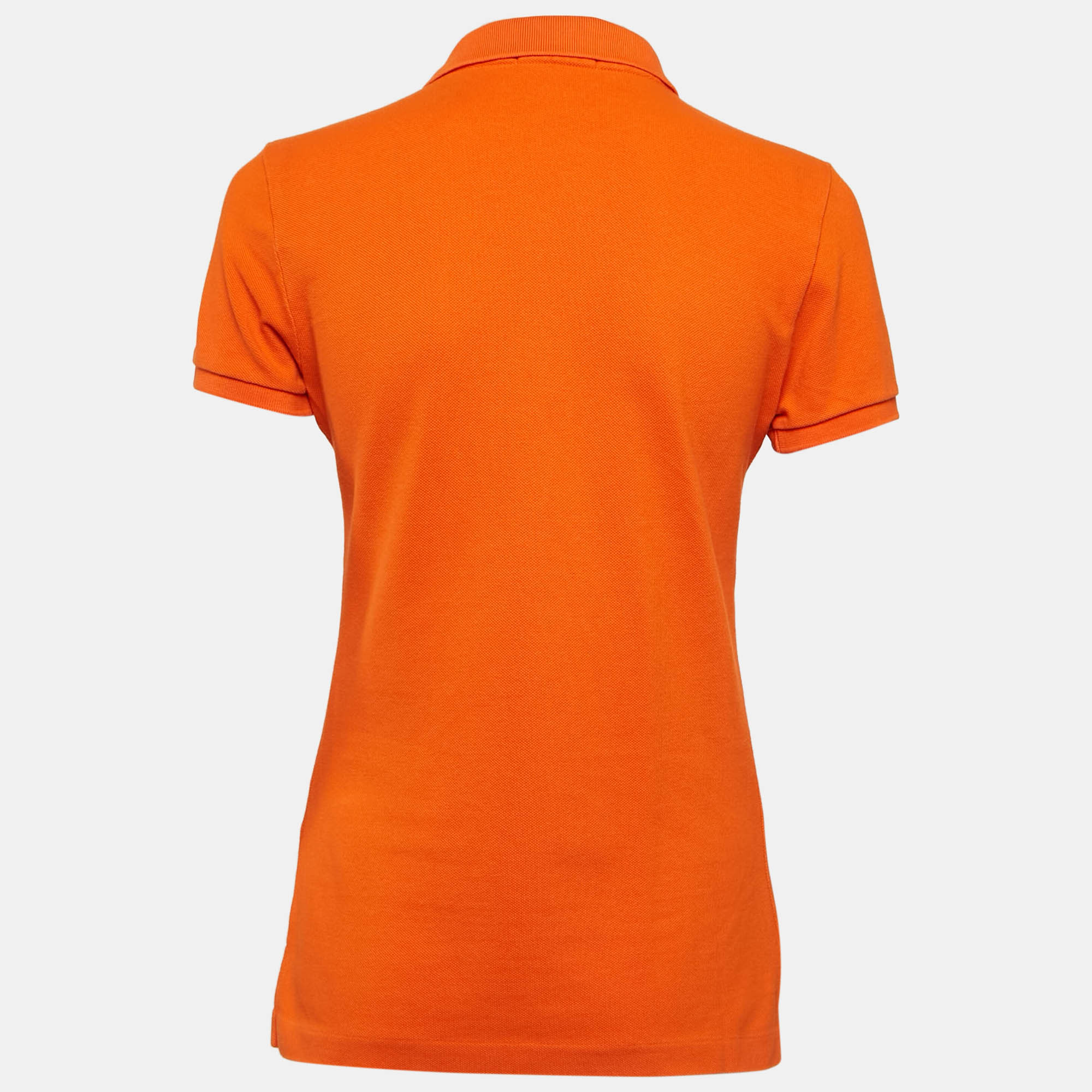 Ralph Lauren Orange Logo Embroidered Cotton Polo T-Shirt M