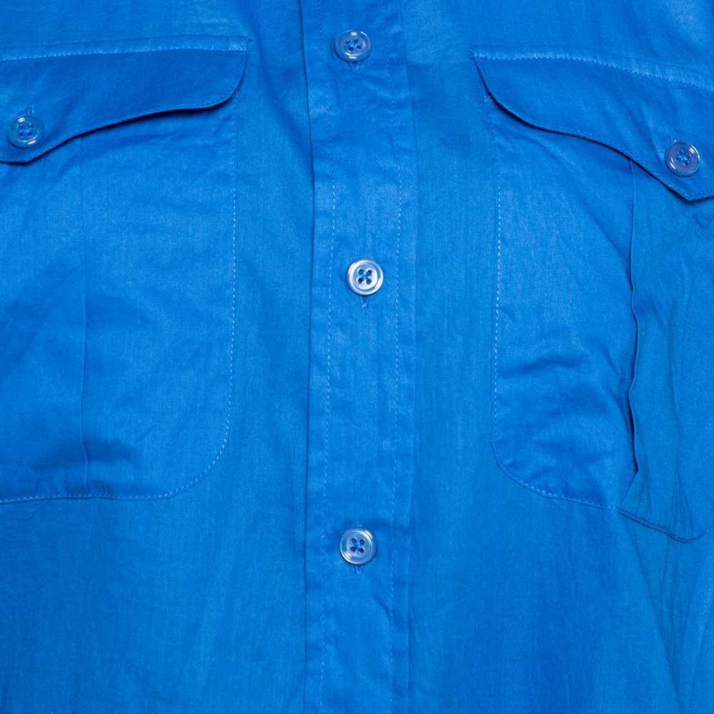 Ralph Lauren Blue Cotton Button Front Shirt M