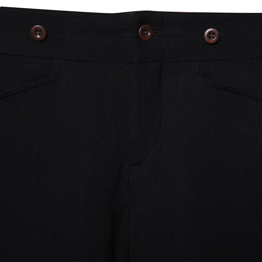Ralph Lauren Black Wool Leather Patch Detail Riding Pants S