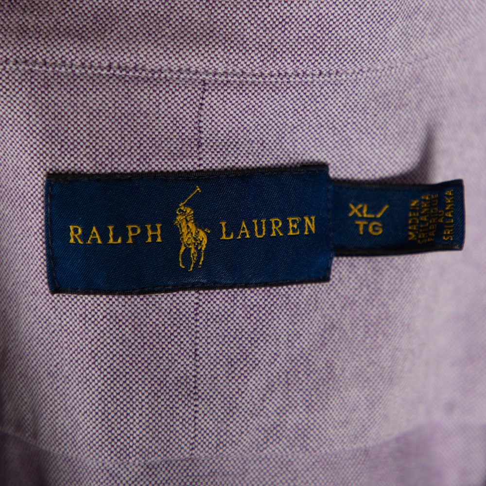 Ralph Lauren Purple Cotton Short Sleeve Button Front Shirt XL