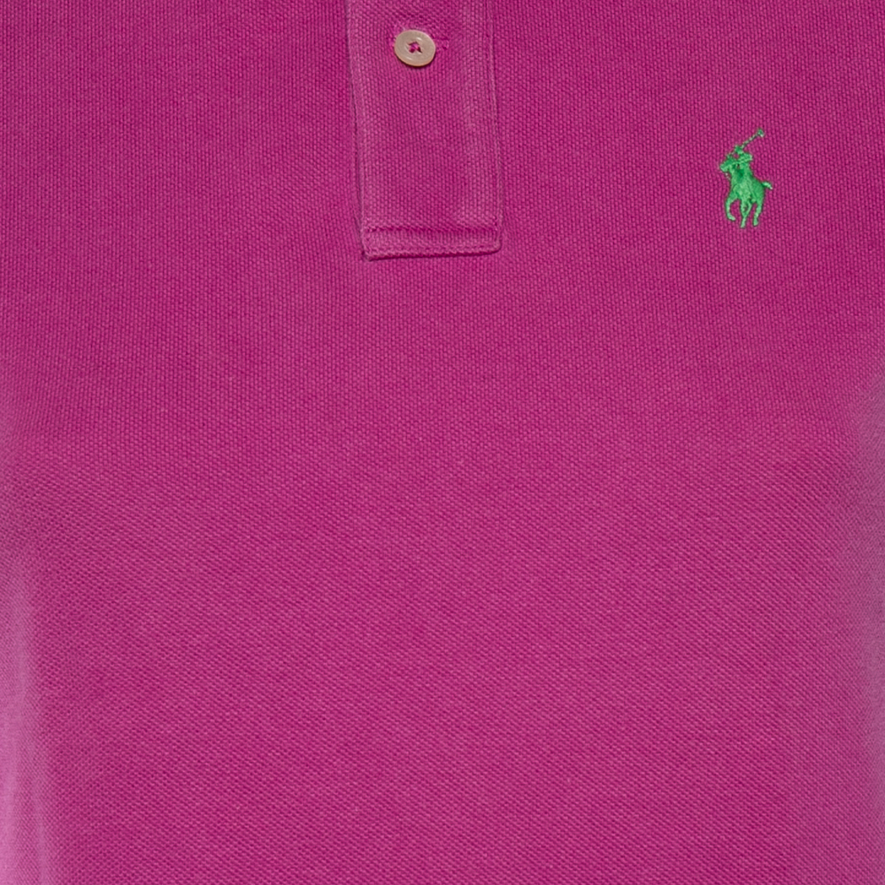 Ralph Lauren Fuchsia Cotton Pique Skinny Fit Polo T-Shirt