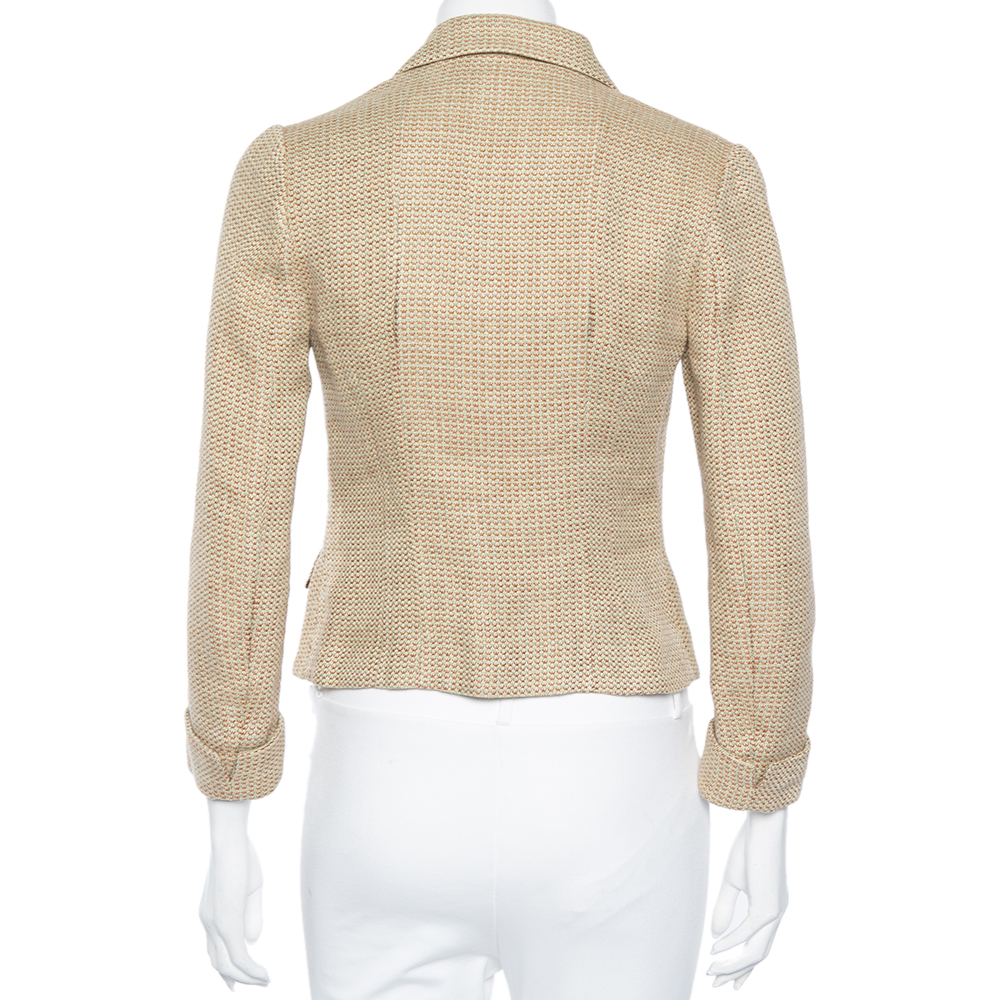 Ralph Lauren Cream Linen & Wool Textured Blazer S