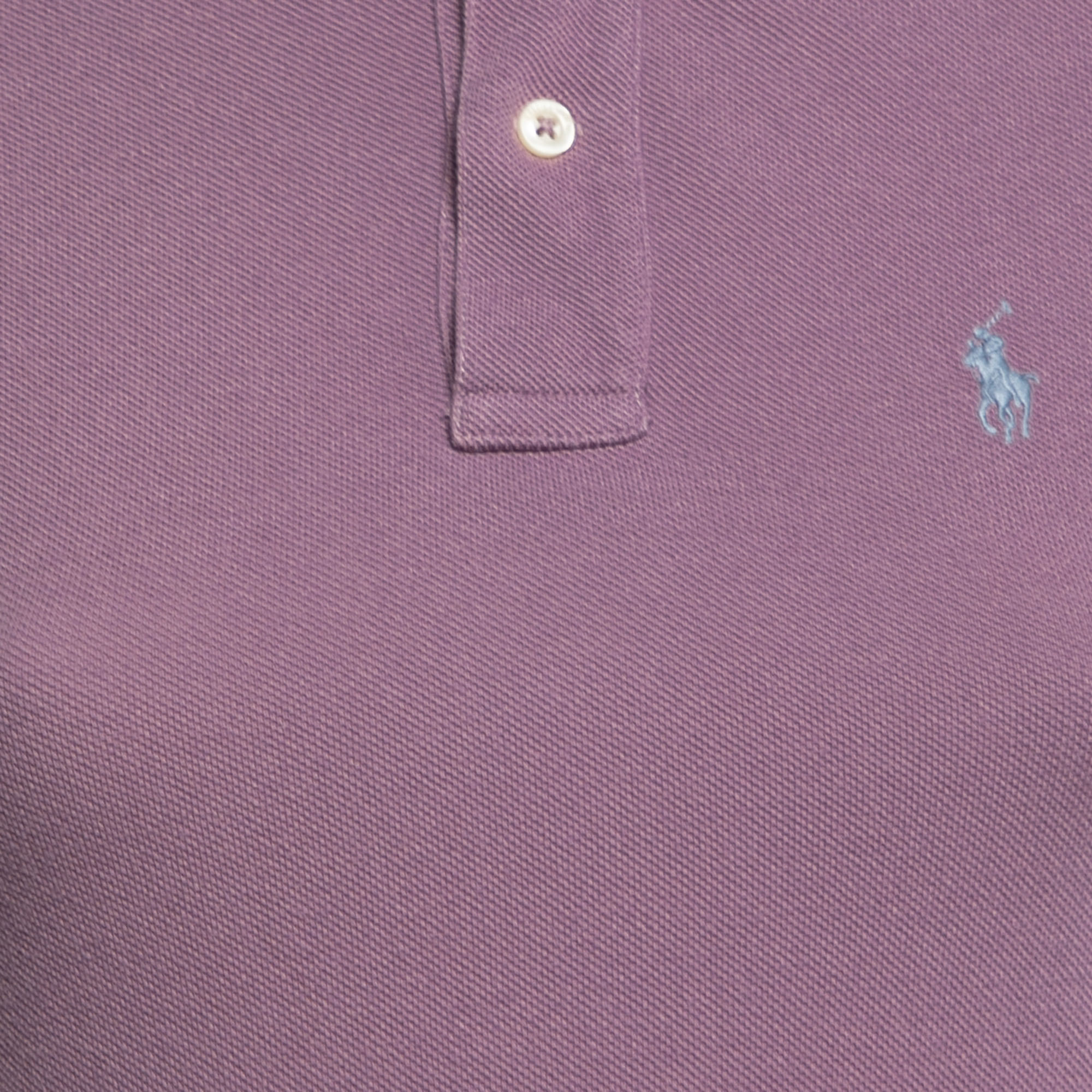 Ralph Lauren Lilac Cotton Pique Skinny Fit Polo T-Shirt S