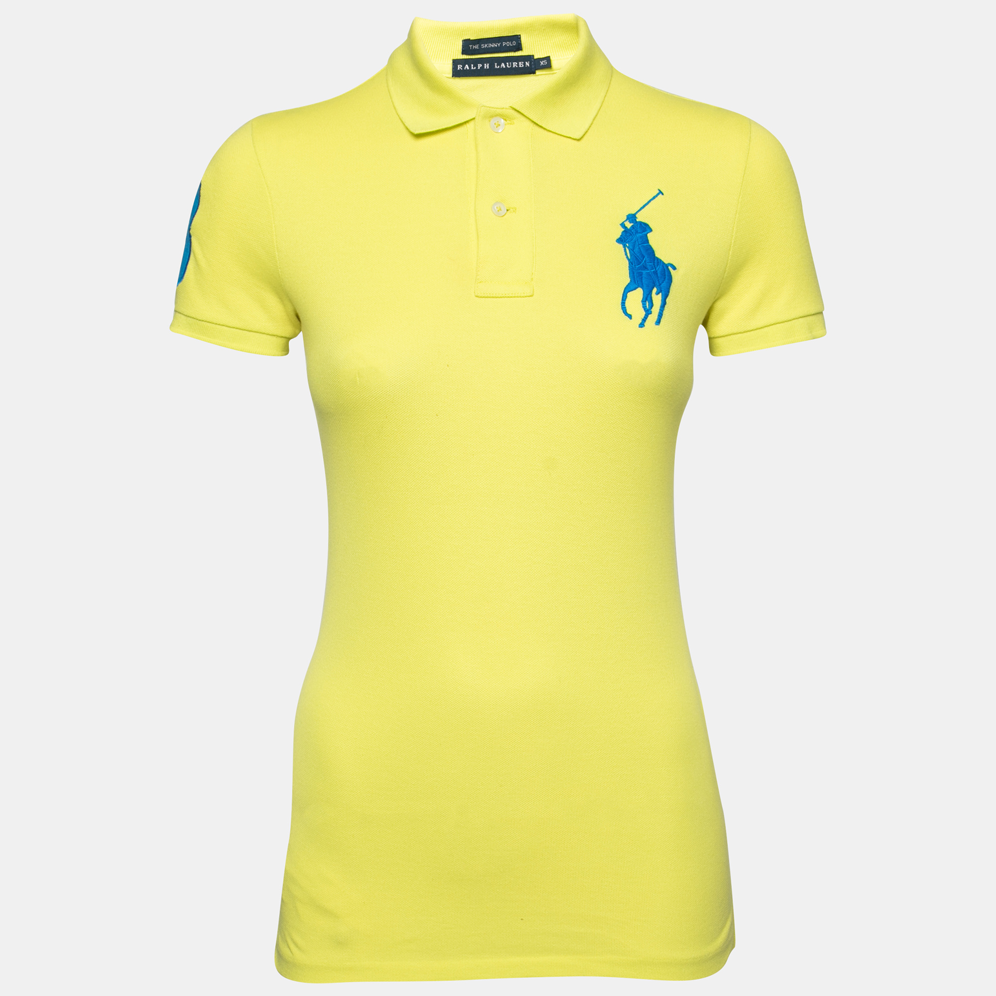 Ralph Lauren Yellow Cotton Pique Skinny Polo T-Shirt XS