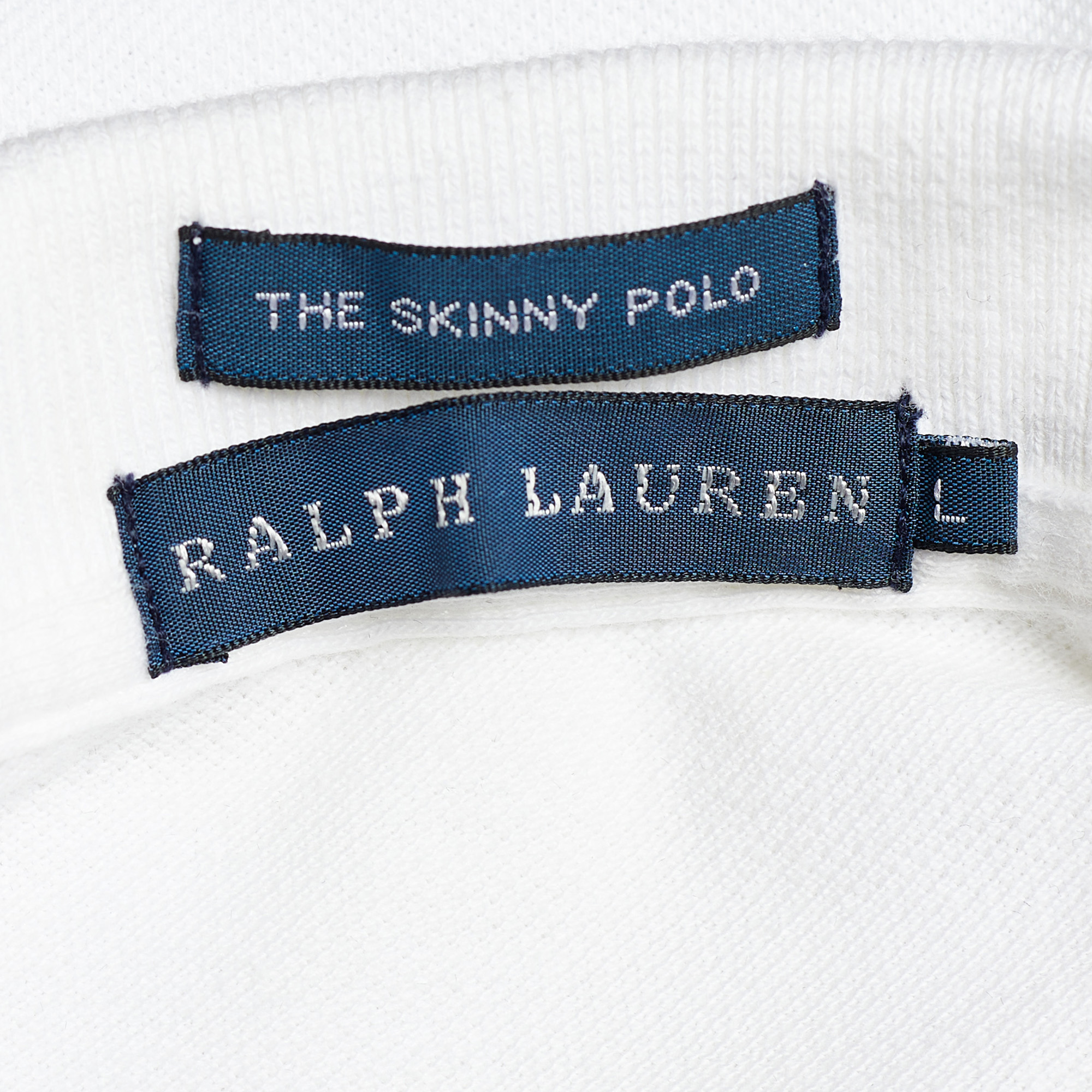 Ralph Lauren White Cotton Pique Polo T-Shirt L