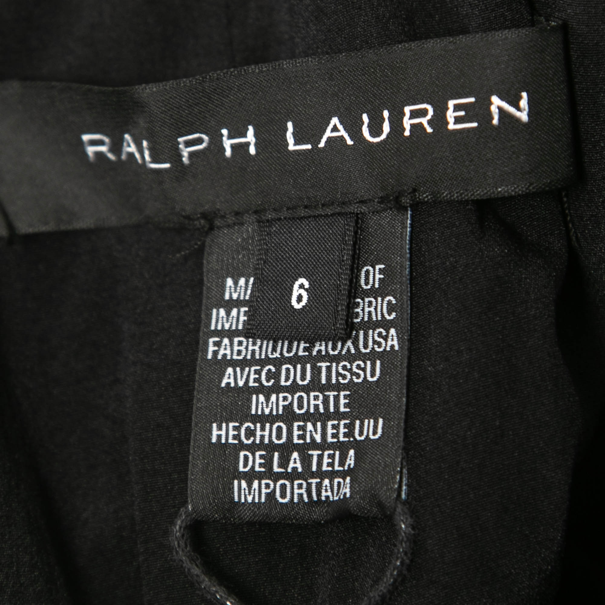 Ralph Lauren Black Wool Leather Trim Sleeveless Skater Dress M