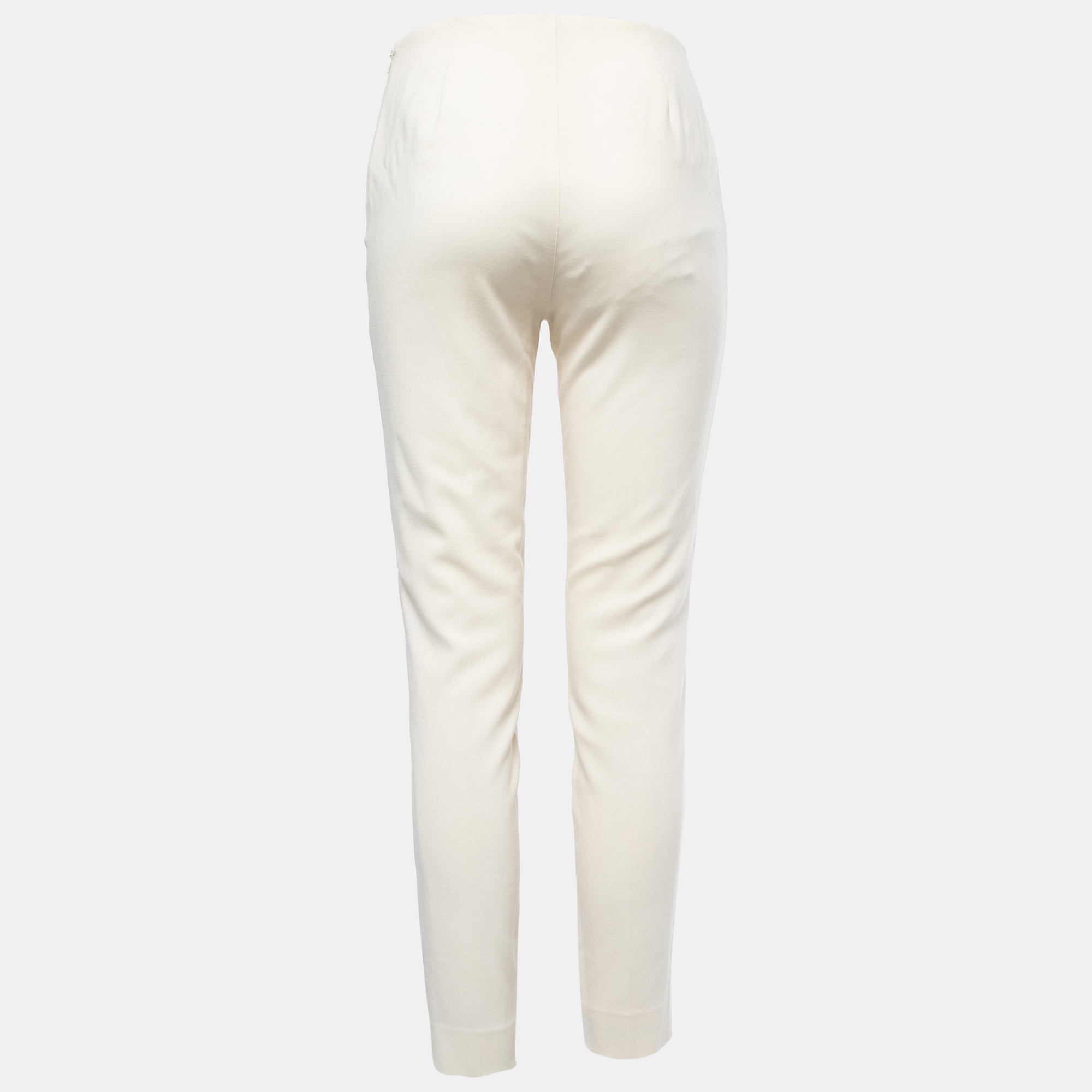 Ralph Lauren Off White Wool High Waist Trousers S