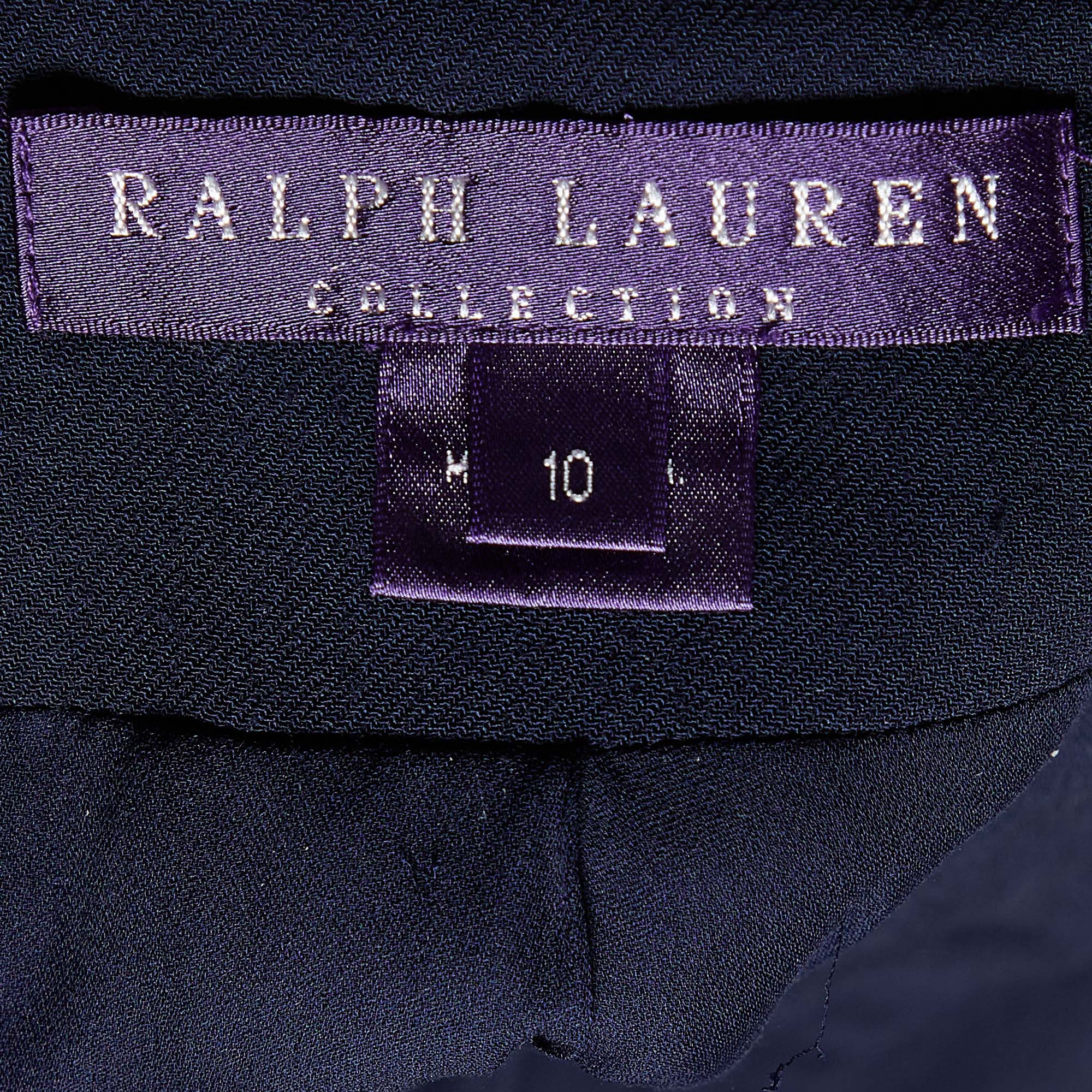 Ralph Lauren Navy Blue Wool Double Breasted Coat L