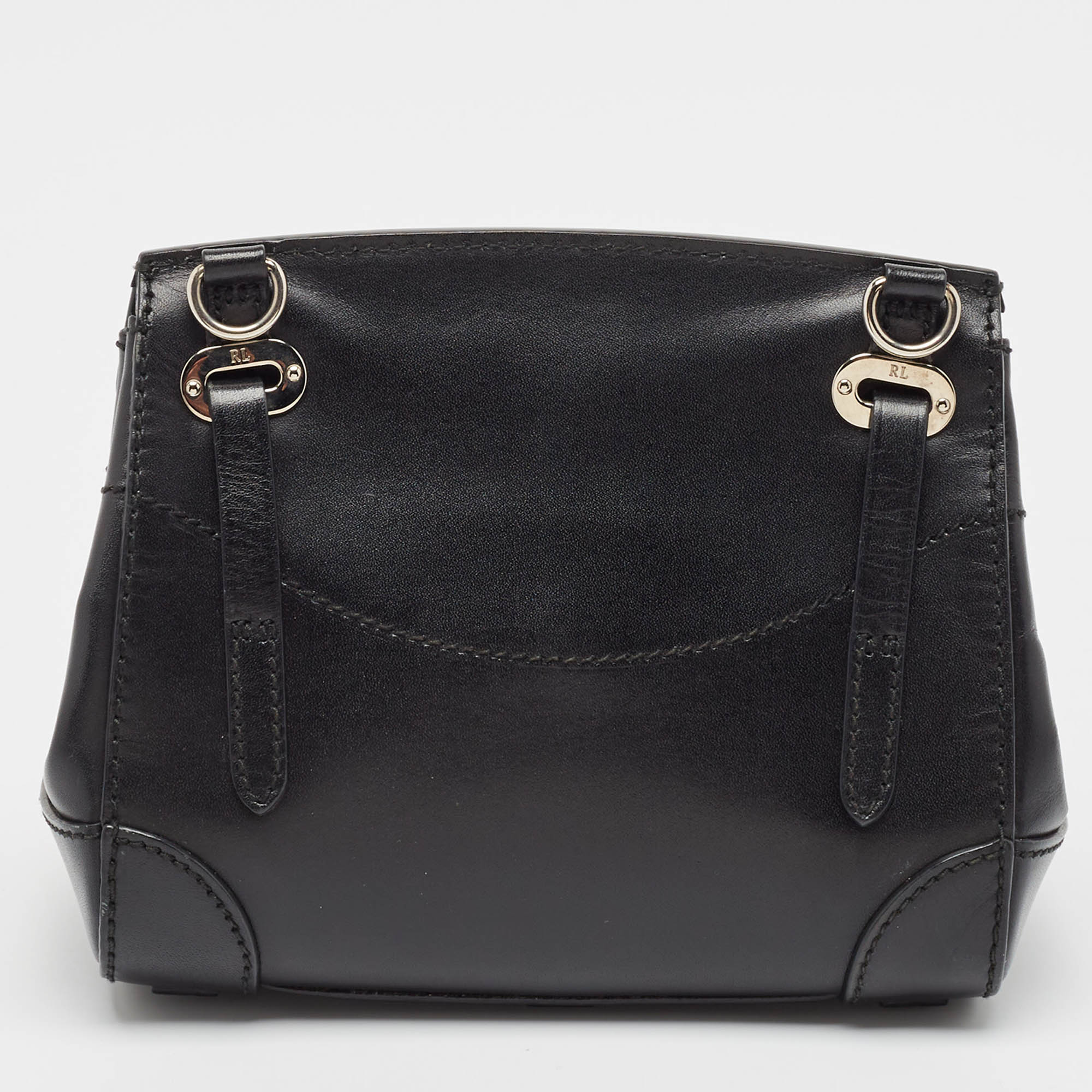 Ralph Lauren Black Leather Mini Ricky Crossbody Bag