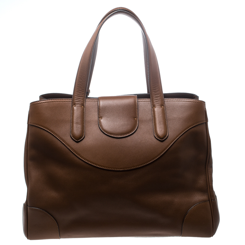 Ralph Lauren Brown Leather Ricky Tote