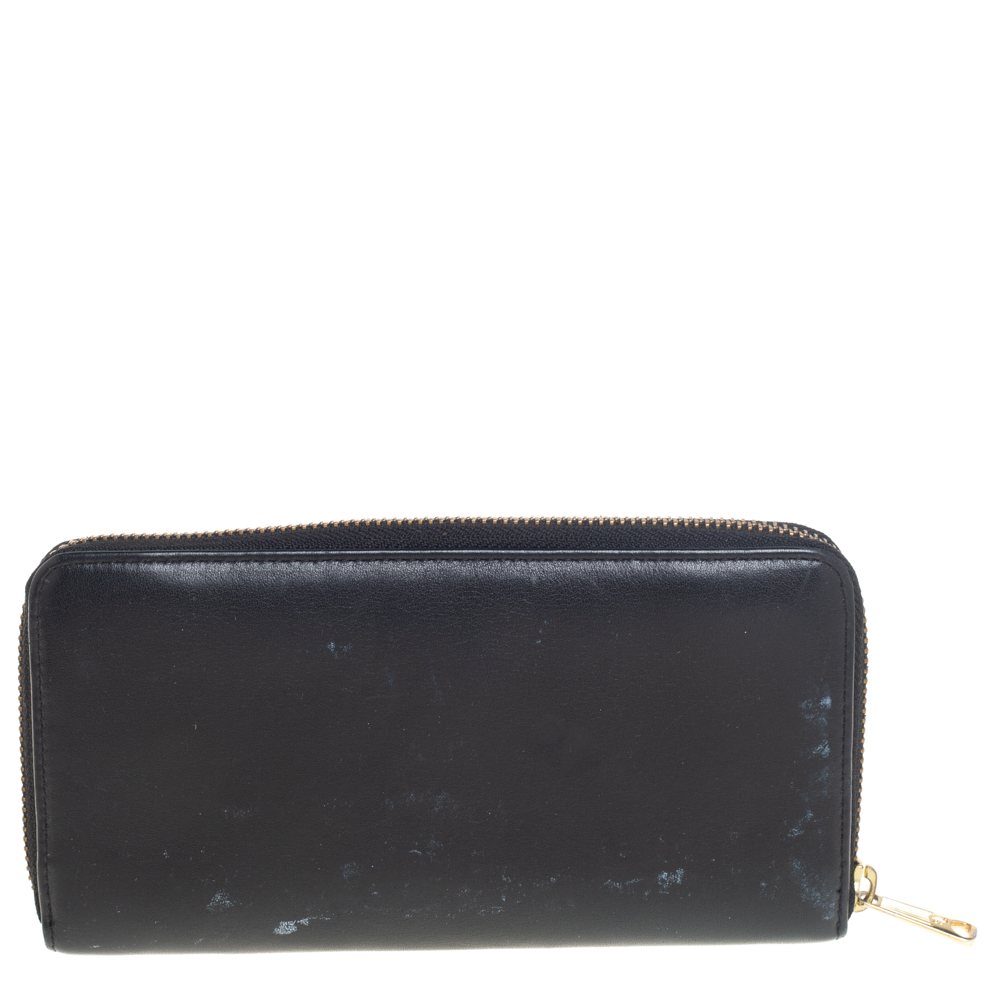 Ralph Lauren Black Leather Zip Around Wallet