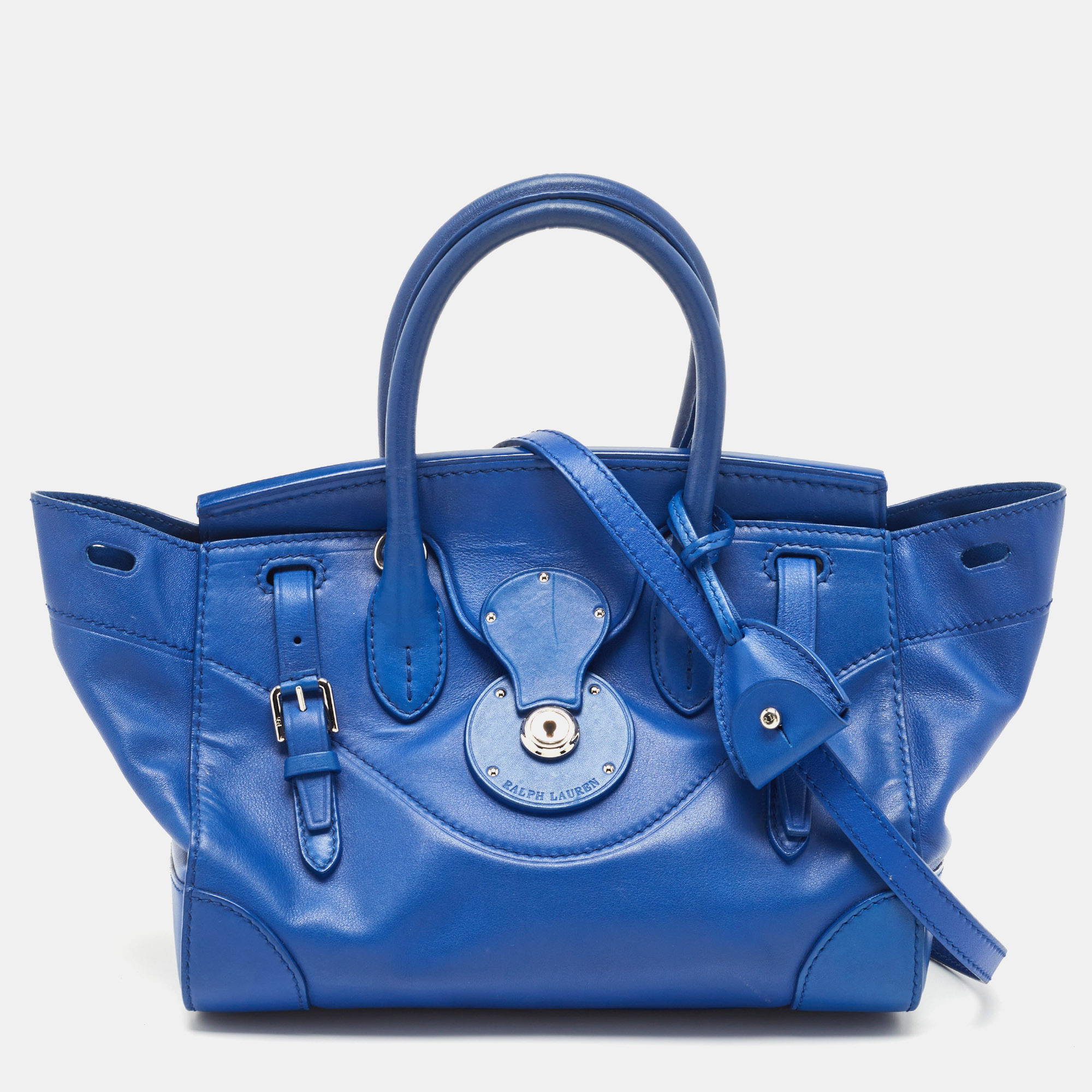 Ralph Lauren Blue Leather Soft Ricky Tote