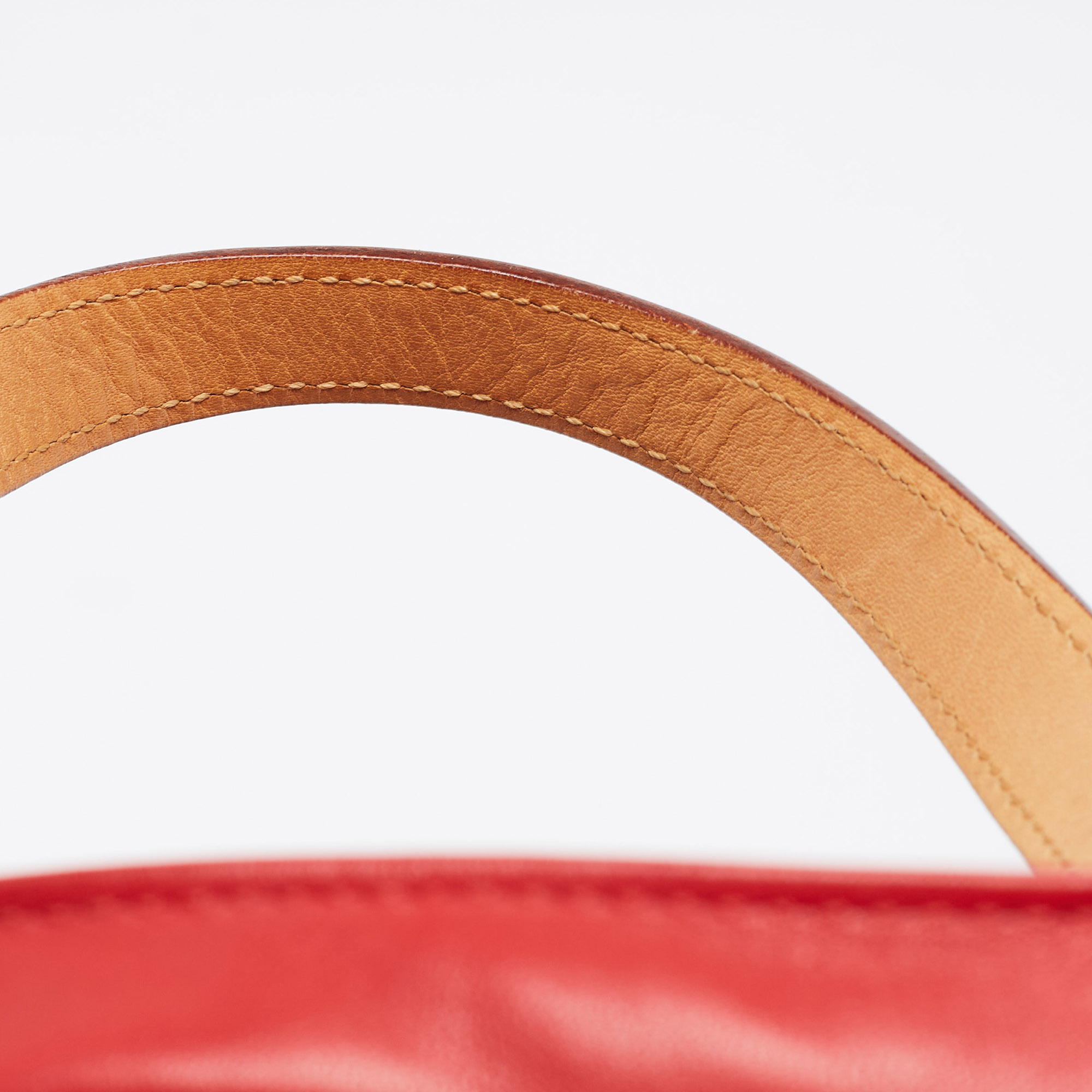 Ralph Lauren Red/Tan Leather  Shopper Tote