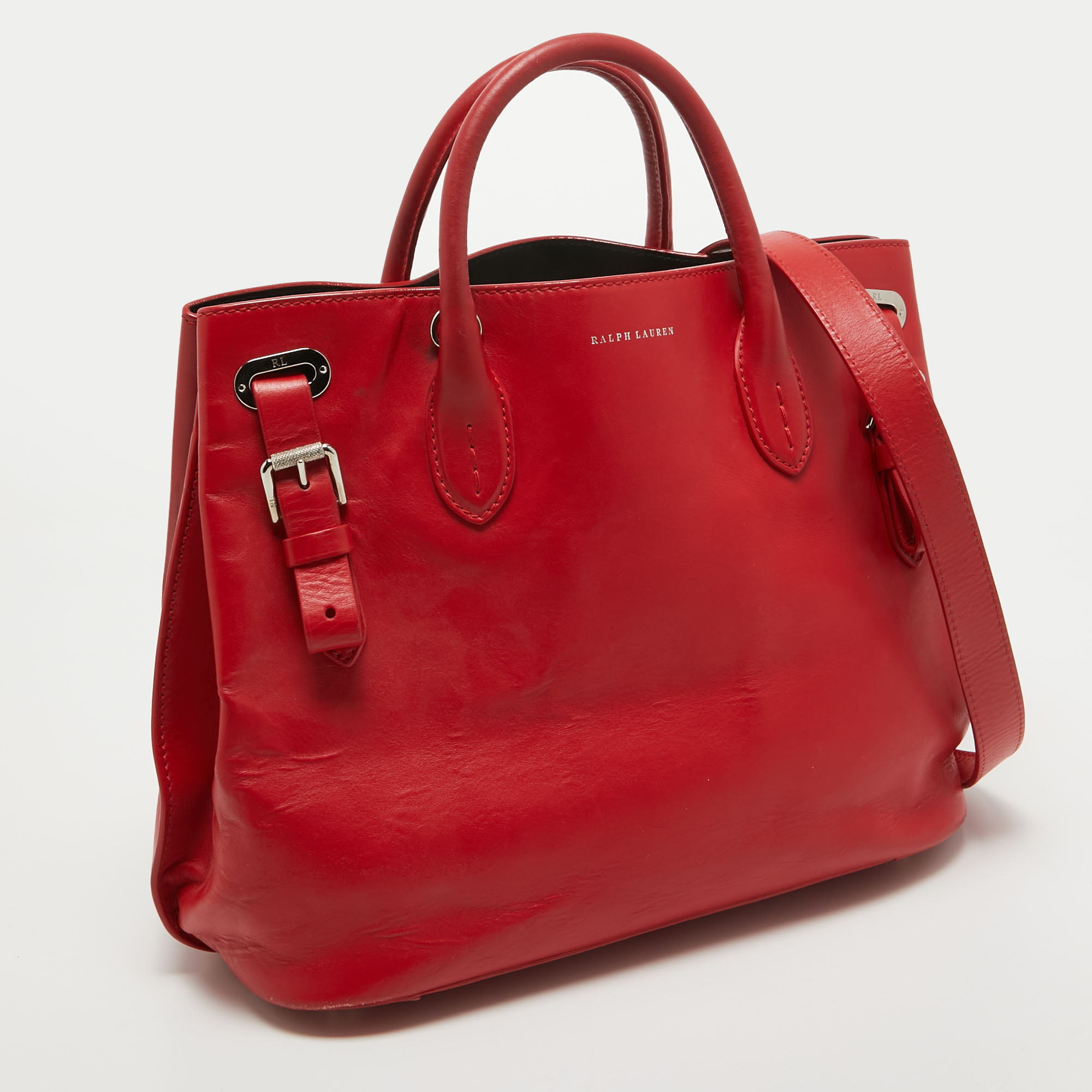 Ralph Lauren Red Leather Tote