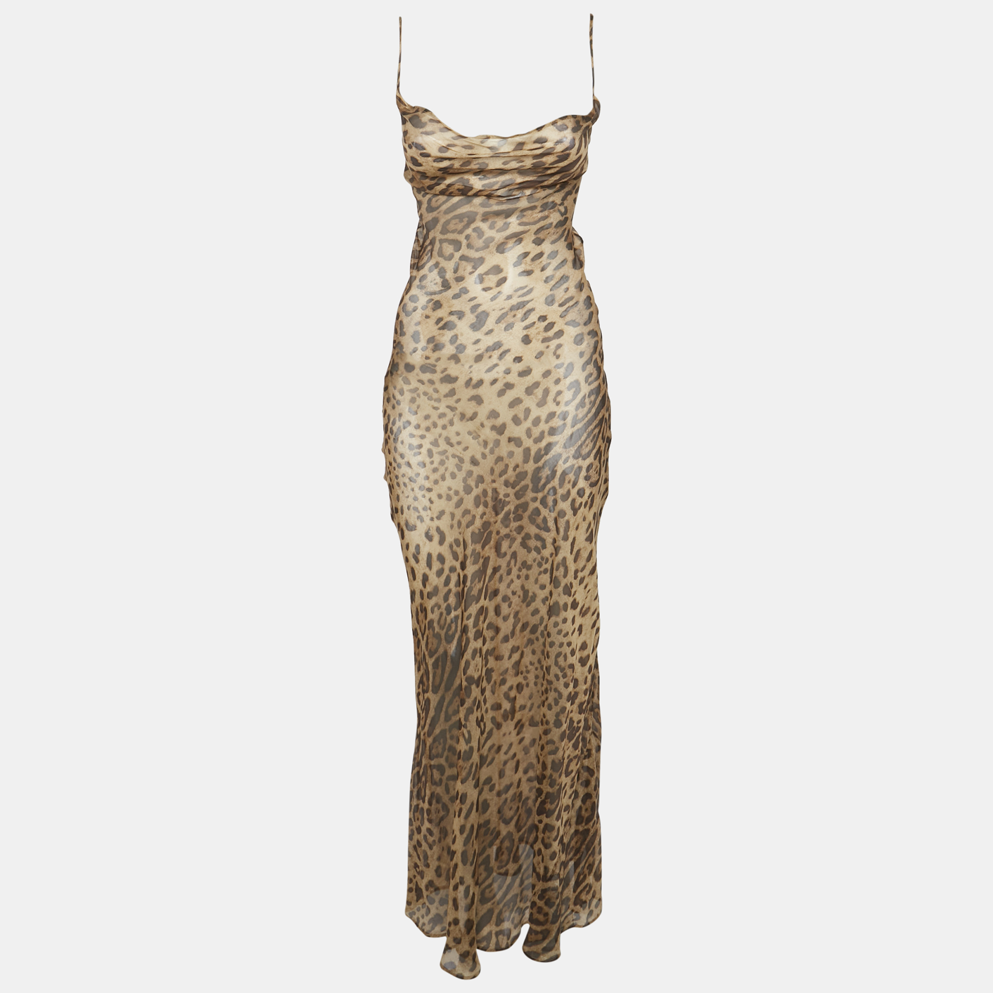 Rat & Bao Brown Leopard Print Silk Cowl Neck Semi Sheer Dress S
Rat & Bao Brown Leopard Print Silk Cowl Neck Semi Sheer Dress S