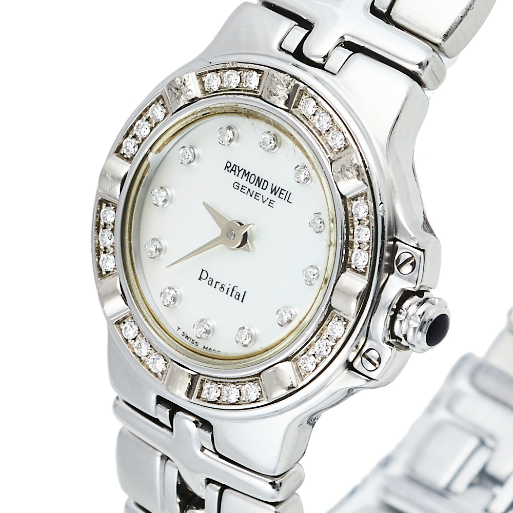

Raymond Weil Mother Of Pearl Stainless Steel Diamonds Parsifal Mini, White