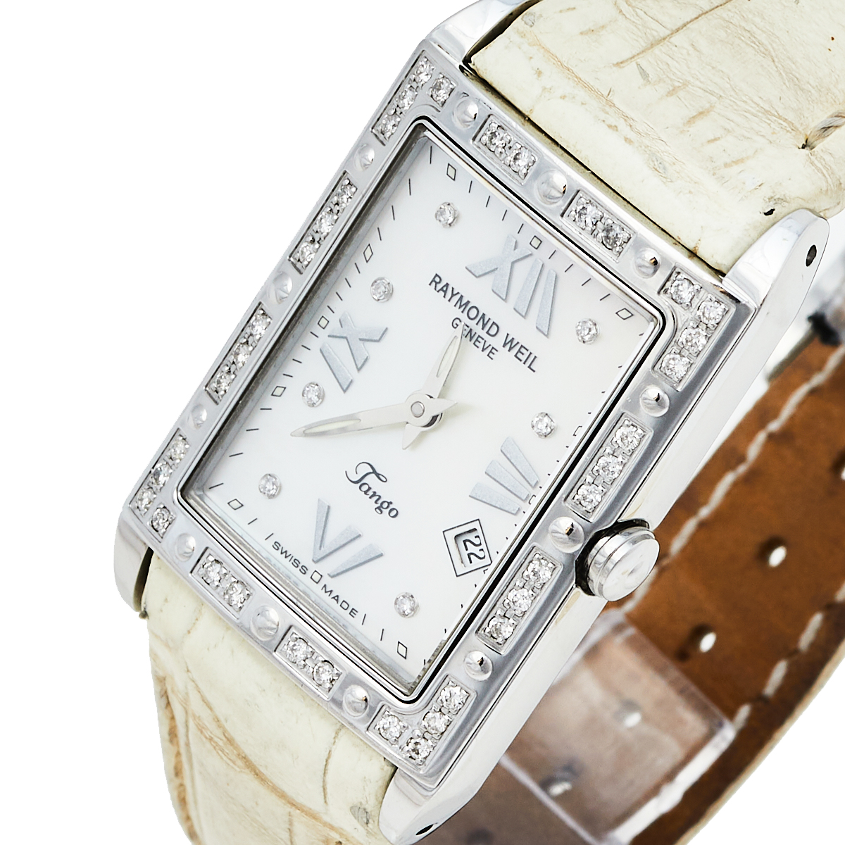 Raymond Weil Mother of Pearl Stainless Steel Diamonds Tango 5981 Women's Wristwatch 23 mm