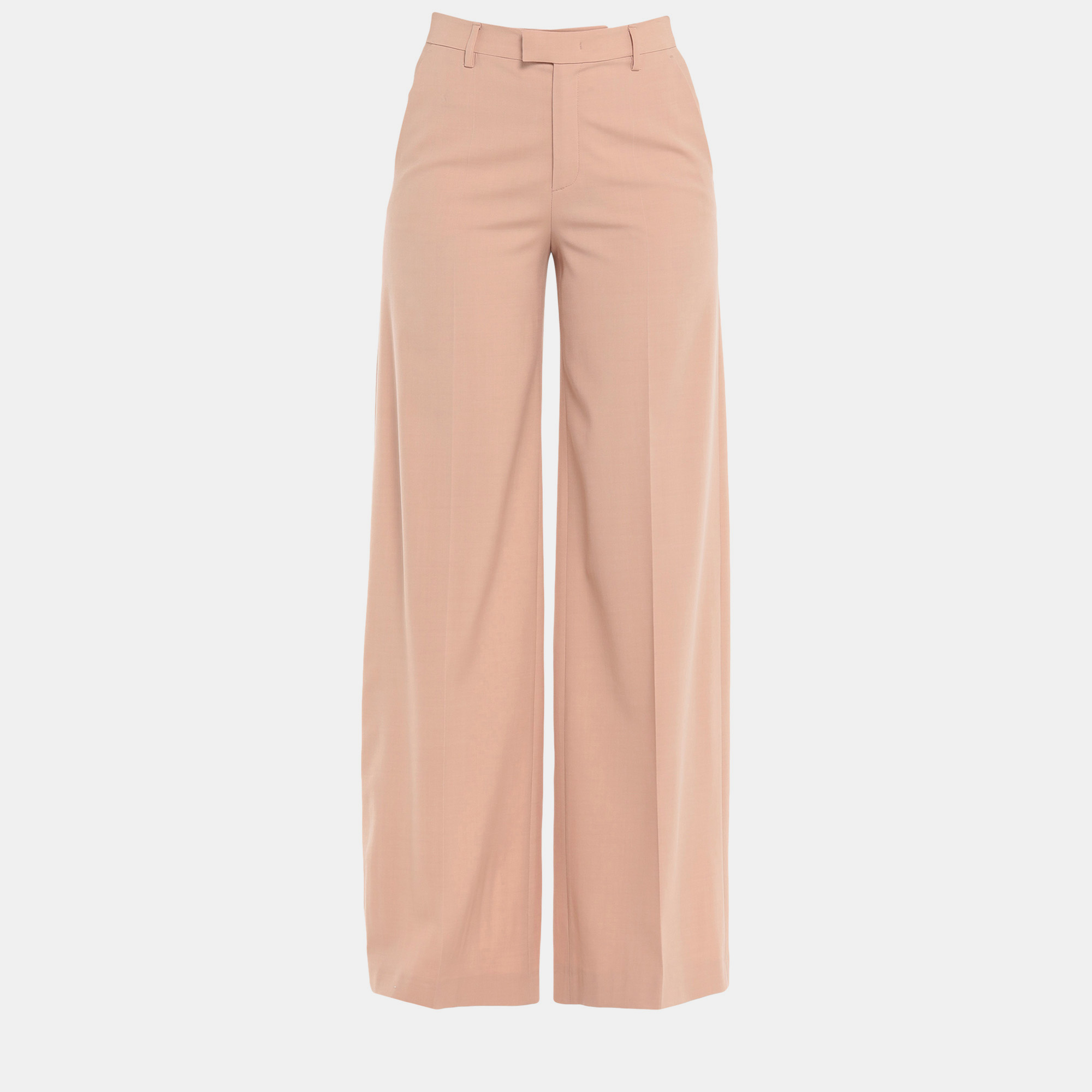 Red valentino pink wool blend wide leg pants s (it 38)