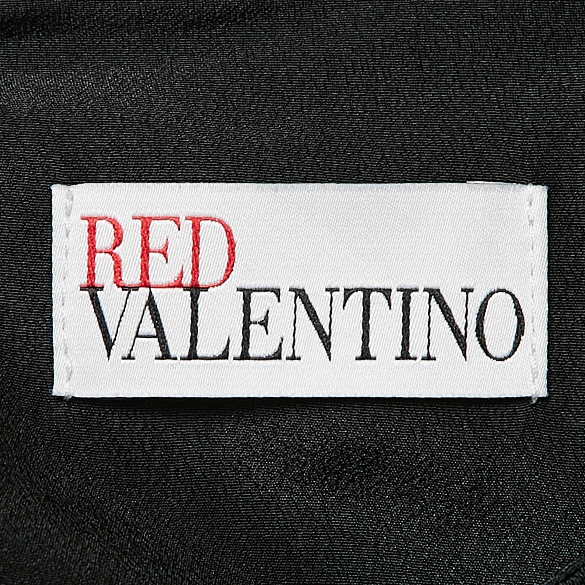 RED Valentino Black Crepe Bow Detail Mini Dress M