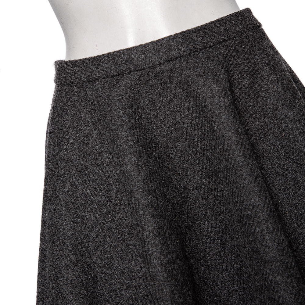 RED Valentino Grey Shetland Wool Mini Skirt S