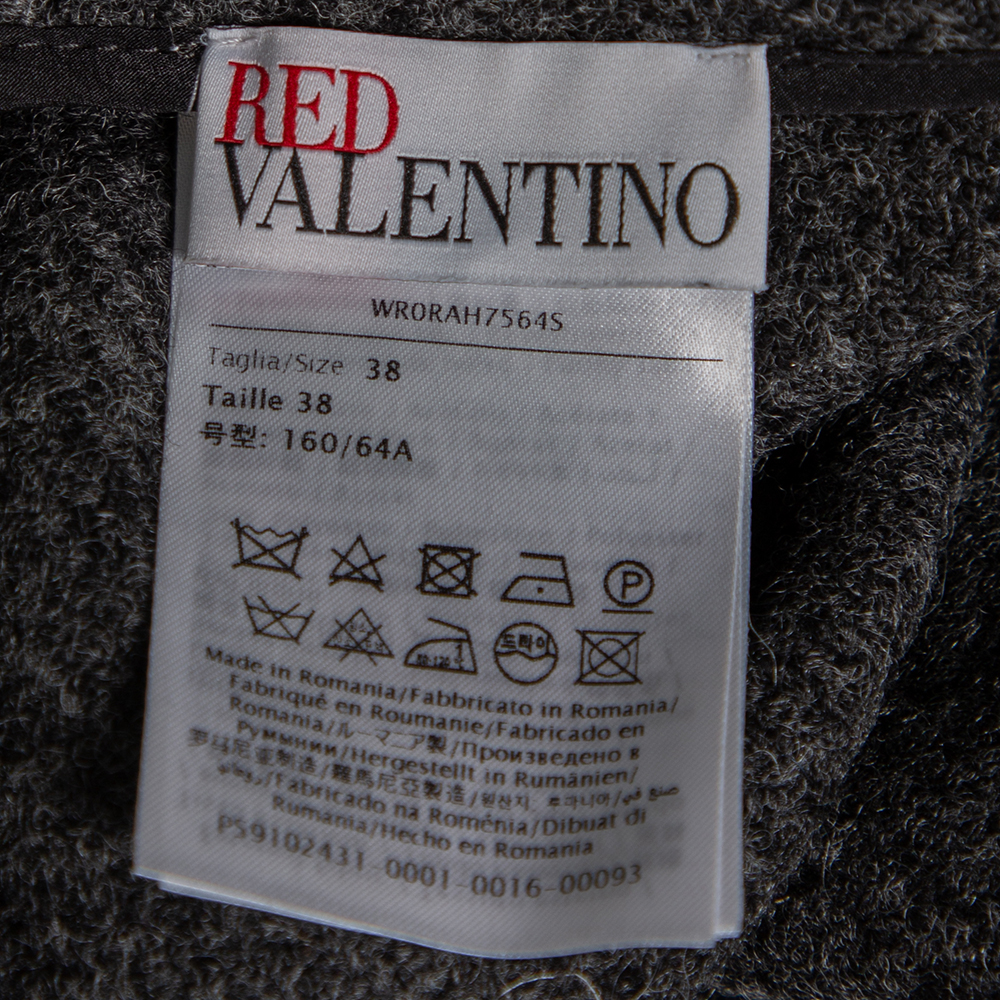 RED Valentino Grey Shetland Wool Mini Skirt S
