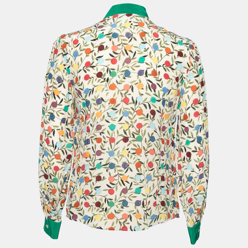 RED Valentino Cream and Green Printed Crepe Bow Tie Neck Button Front Blouse
RED Valentino Cream and Green Printed Crepe Bow Tie Neck Button Front Blouse