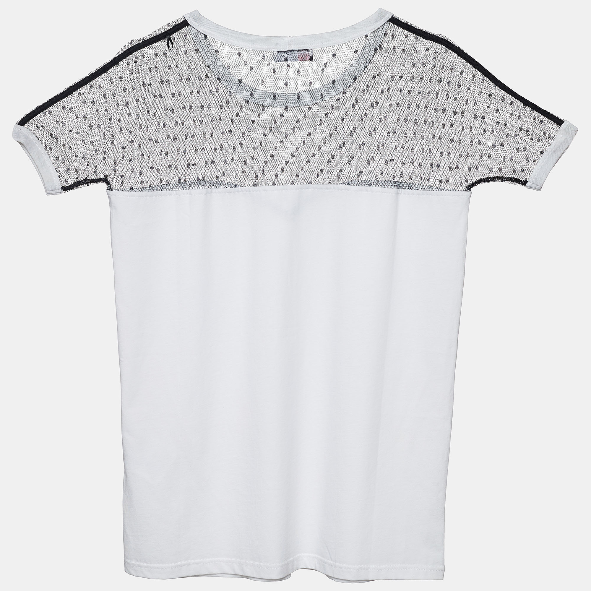 

RED Valentino Monochrome Cotton Tulle Detail T-Shirt, White