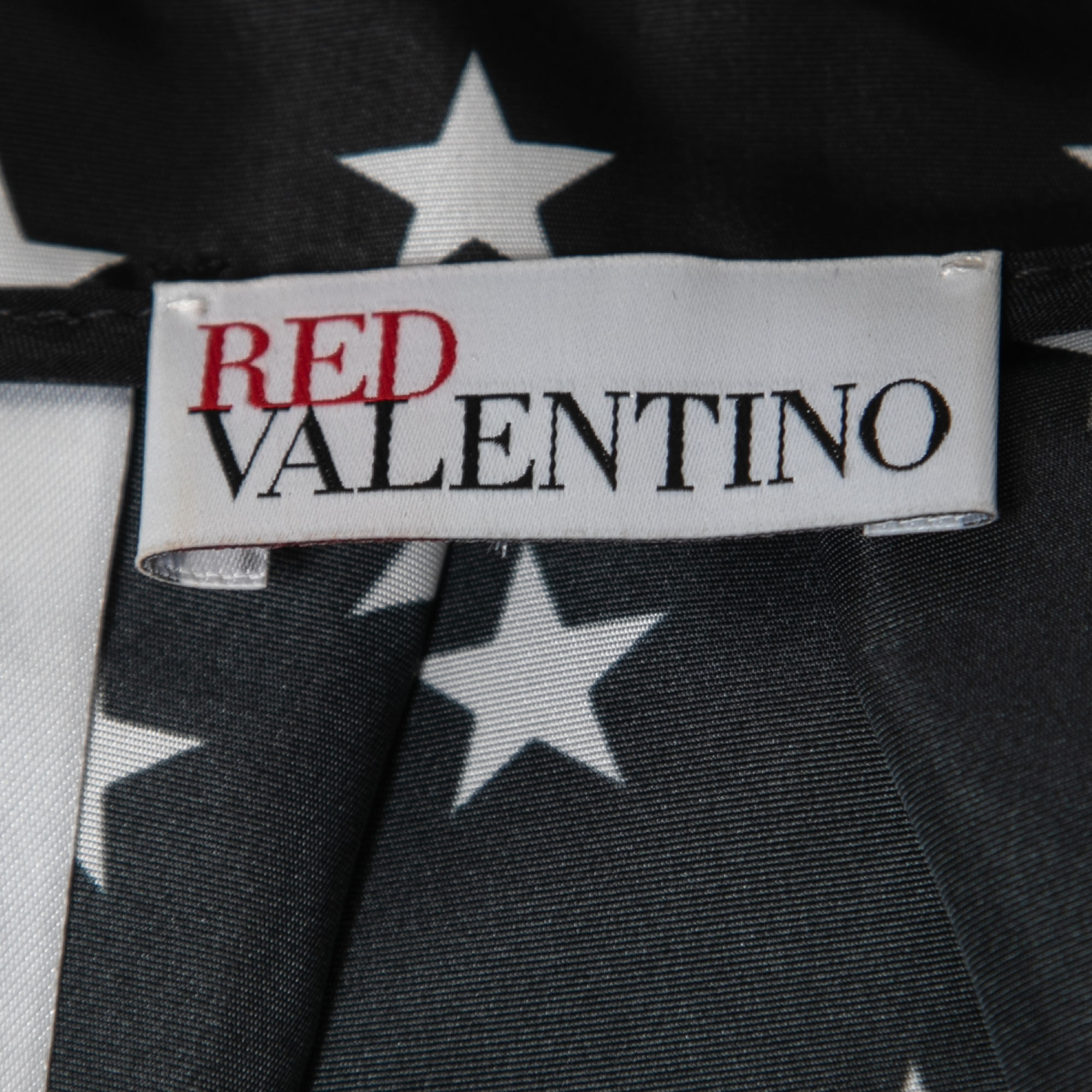RED Valentino Black Star Printed Taffeta Mini Skirt M