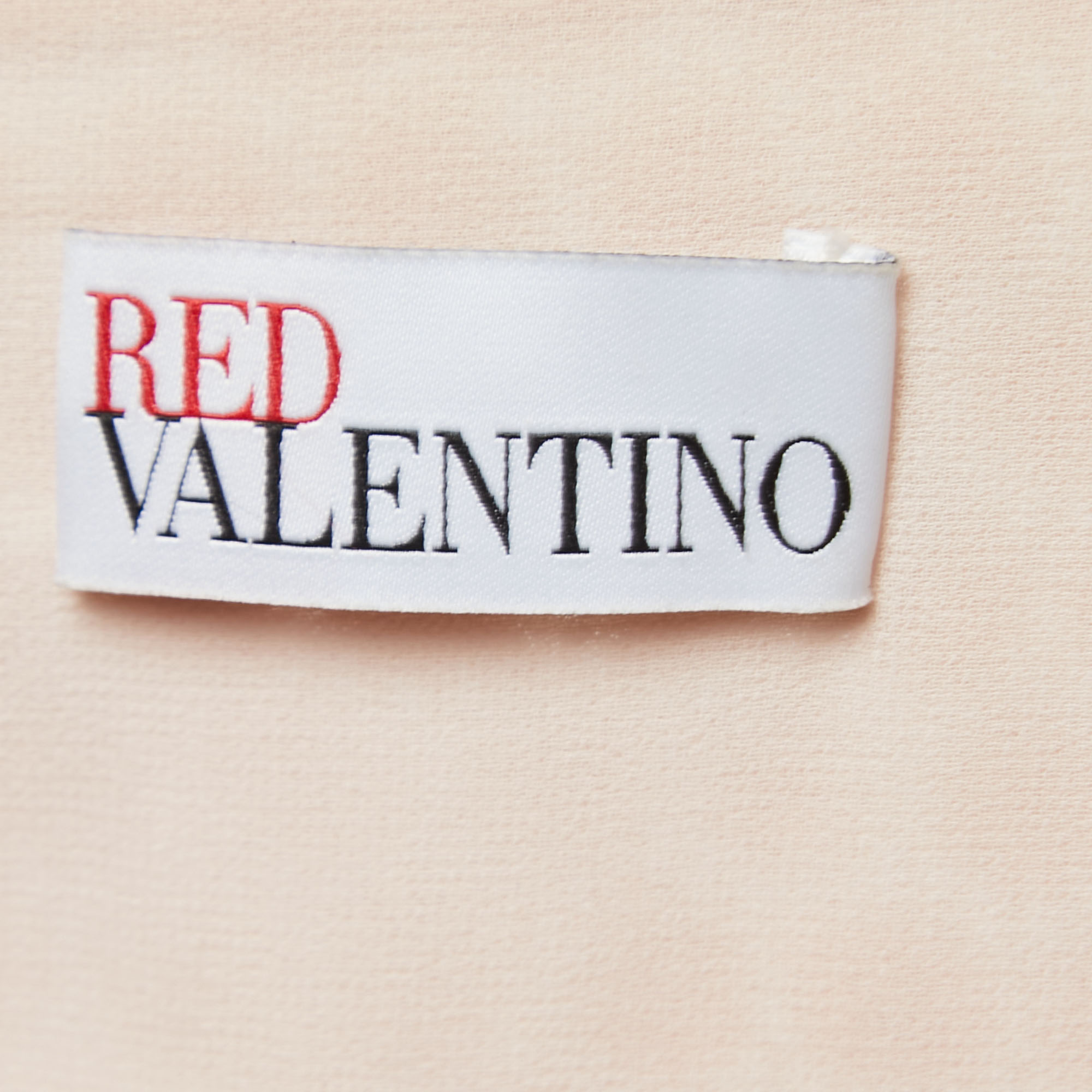 RED Valentino Pink/Black Lace Velvet Trimmed Strappy Mini Dress M