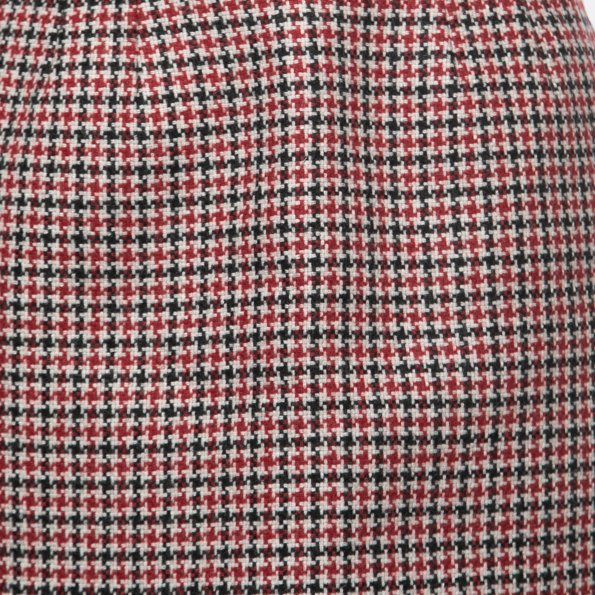 RED Valentino Black/Red Patterned Wool Mini Skirt S