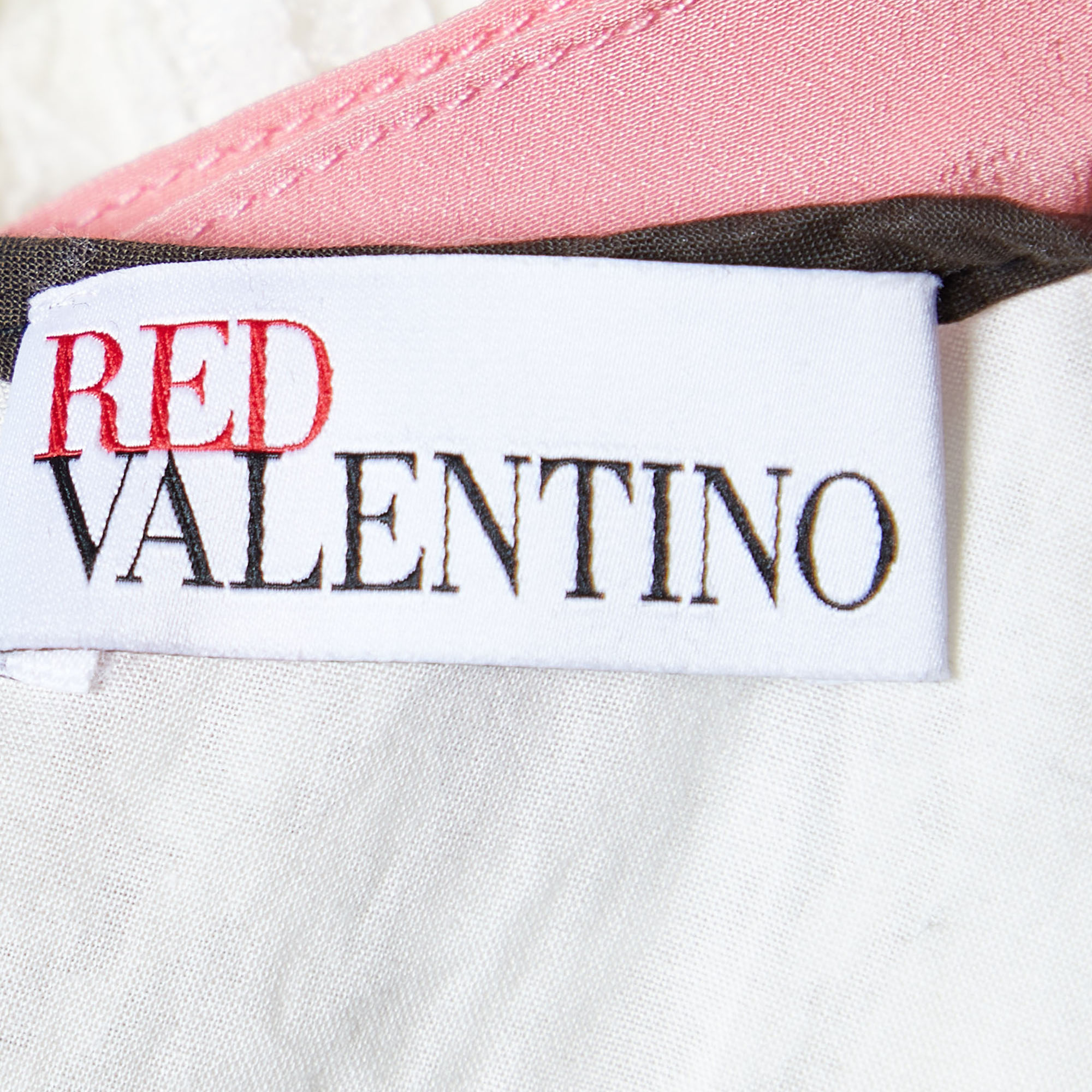 RED Valentino White Lace & Black Jersey Mini Dress S