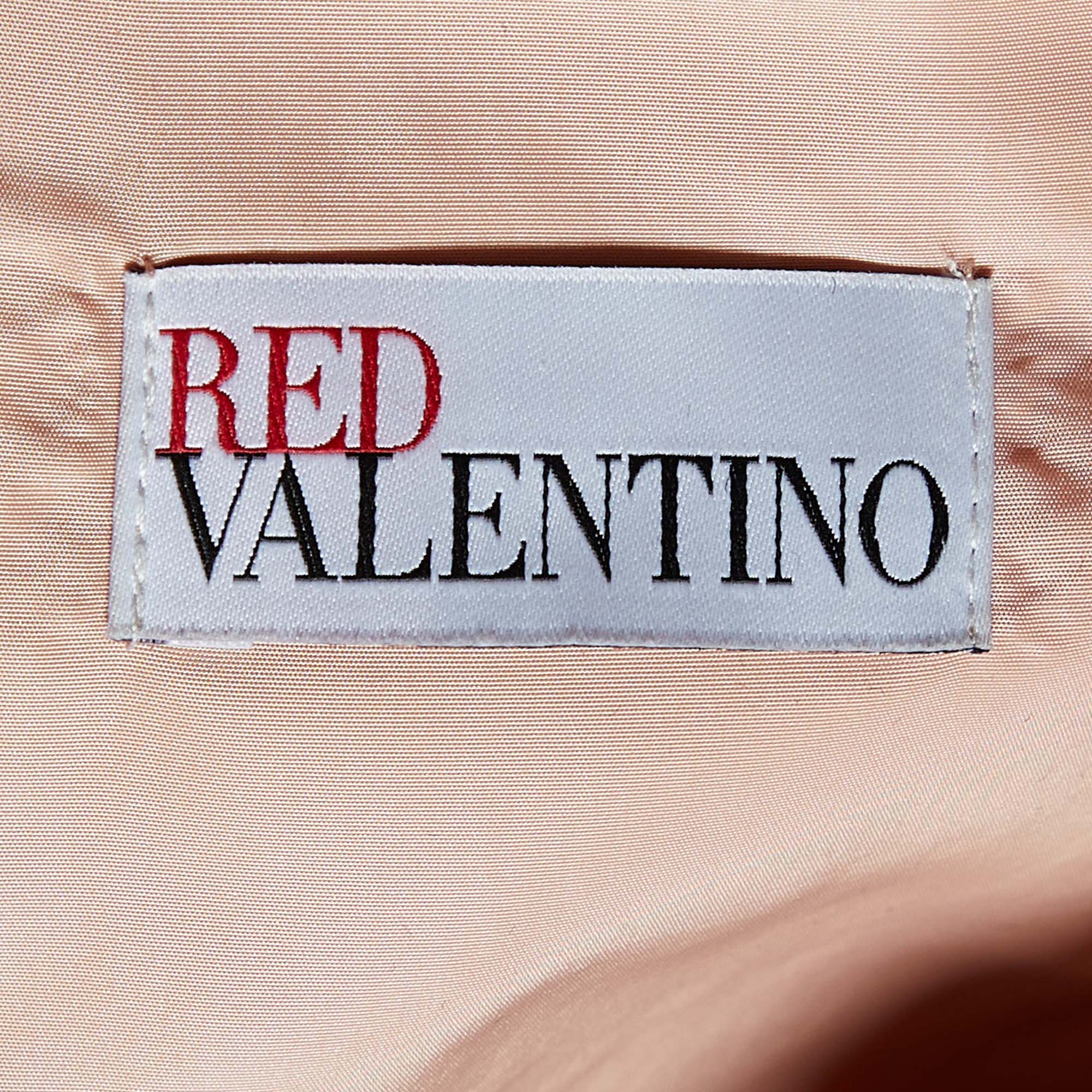 RED Valentino Black Mesh 3D Floral Applique Mini Dress M