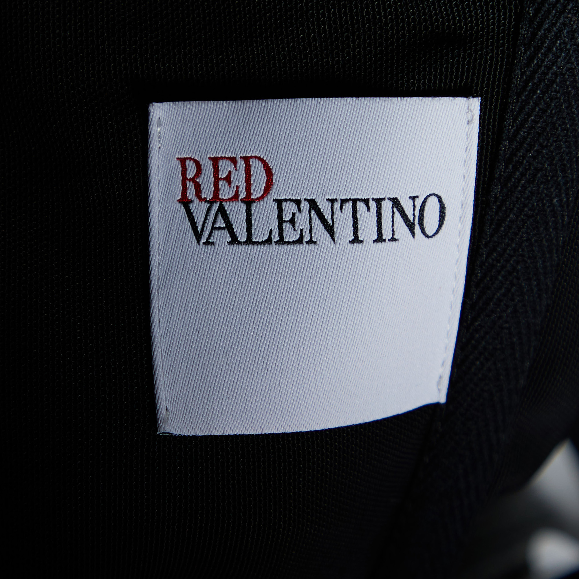 RED Valentino Pink Checkered Satin Draped Strapless Mini Dress L