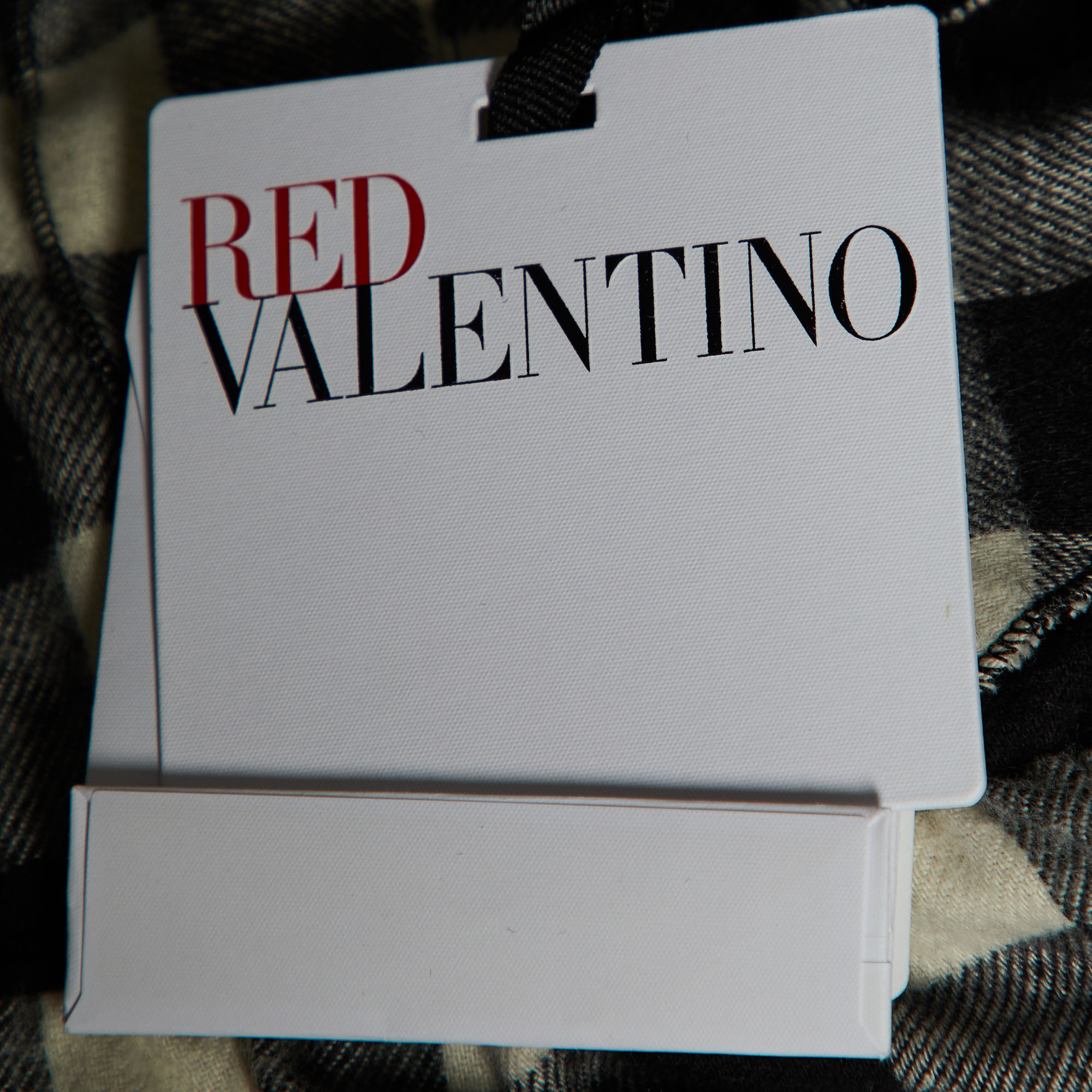 RED Valentino Black Checked Cotton Sleeveless Mini Shirt Dress M