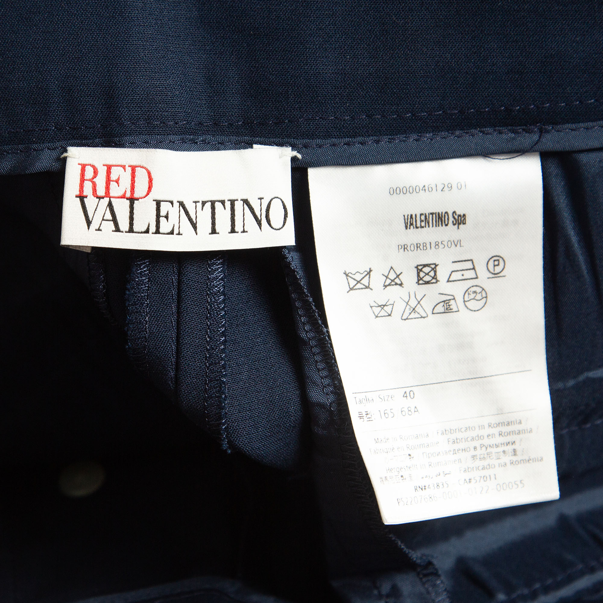 RED Valentino Navy Blue Cotton Frill Detail Culottes S