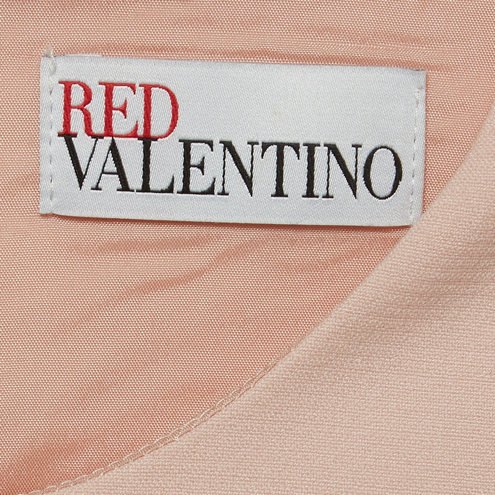 RED Valentino Pink Stretch Crepe Belted Sheath Mini Dress S