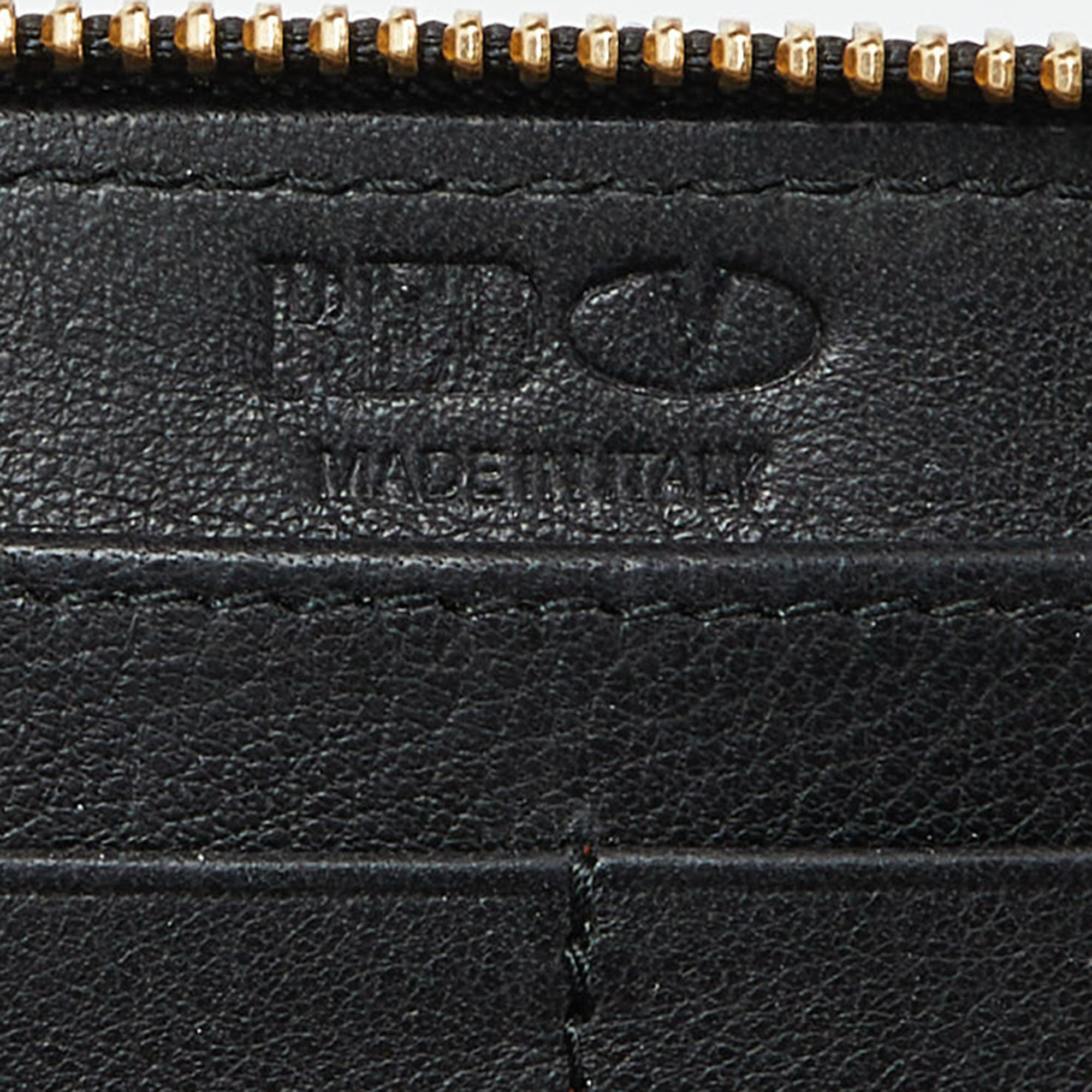 RED Valentino Black Leather Zip Around Wallet