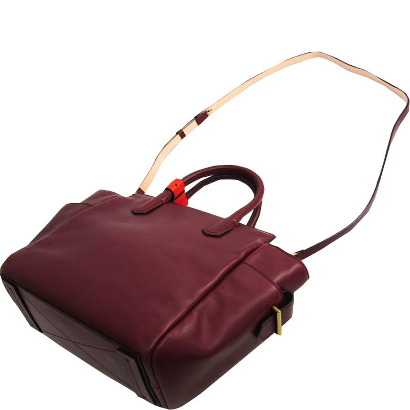 

Reed Krakoff Bordeaux/Red Leather Atlantique Convertible Tote