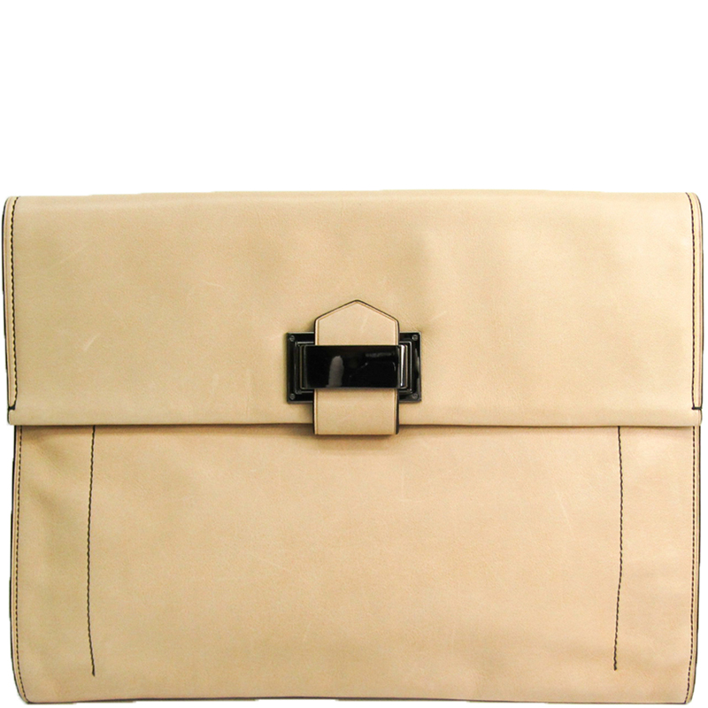 Image of Reed Krakoff Beige Leather Clutch Bag