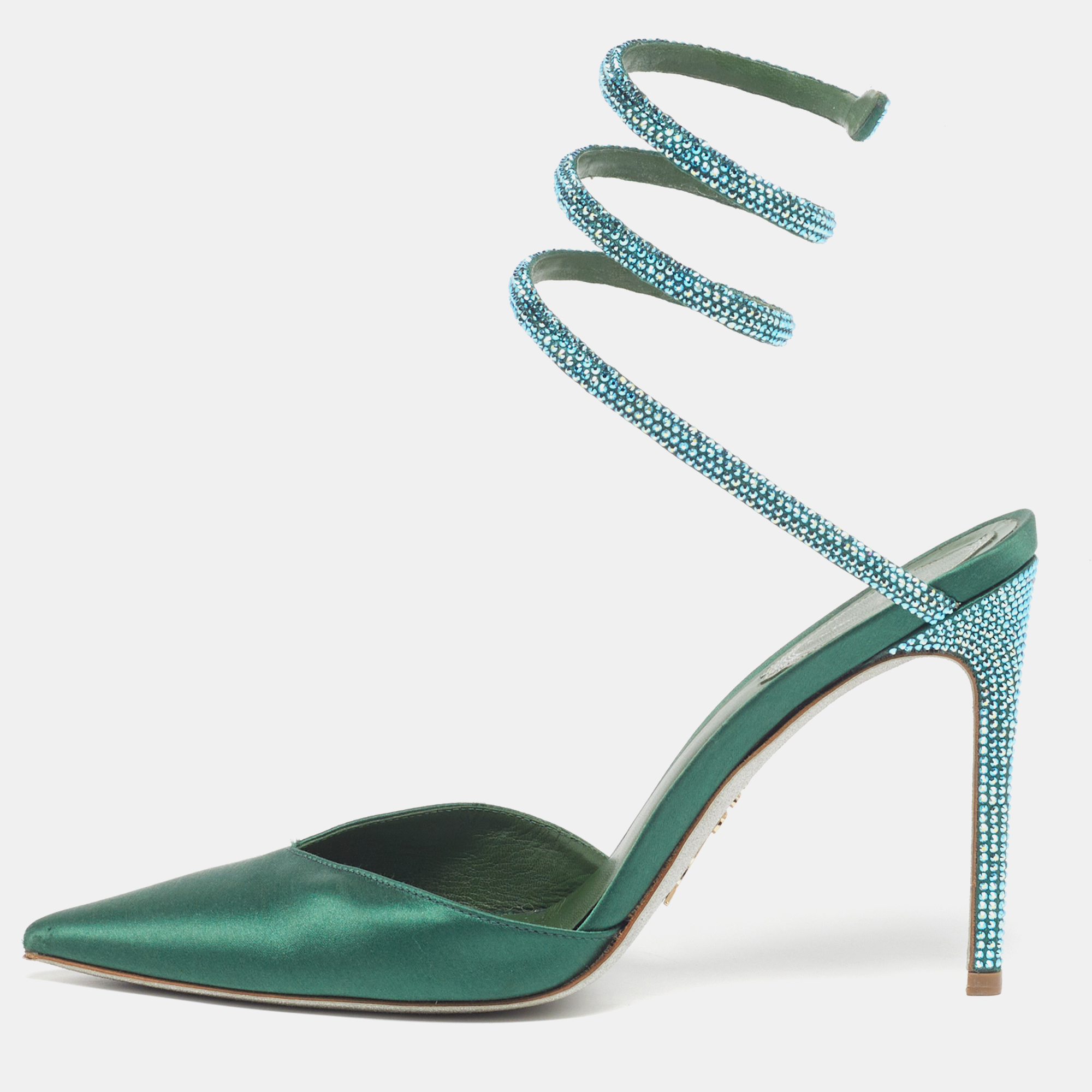 René Caovilla Cleo Size Green Satin Ankle Strap Sandals
René Caovilla Cleo Size Green Satin Ankle Strap Sandals